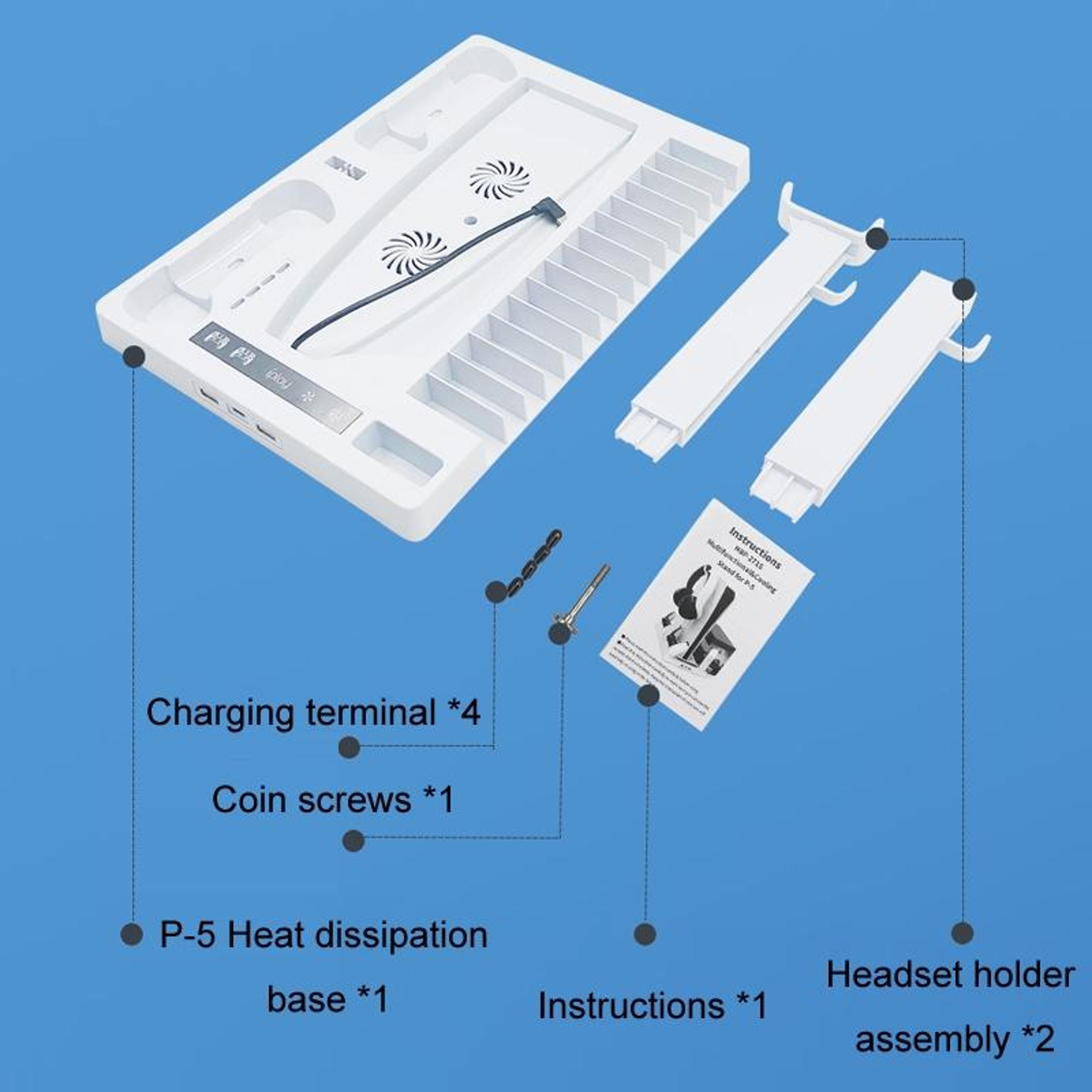 Cooling Handle Charging Base With Disc Storage Rack And Controller Charger 6