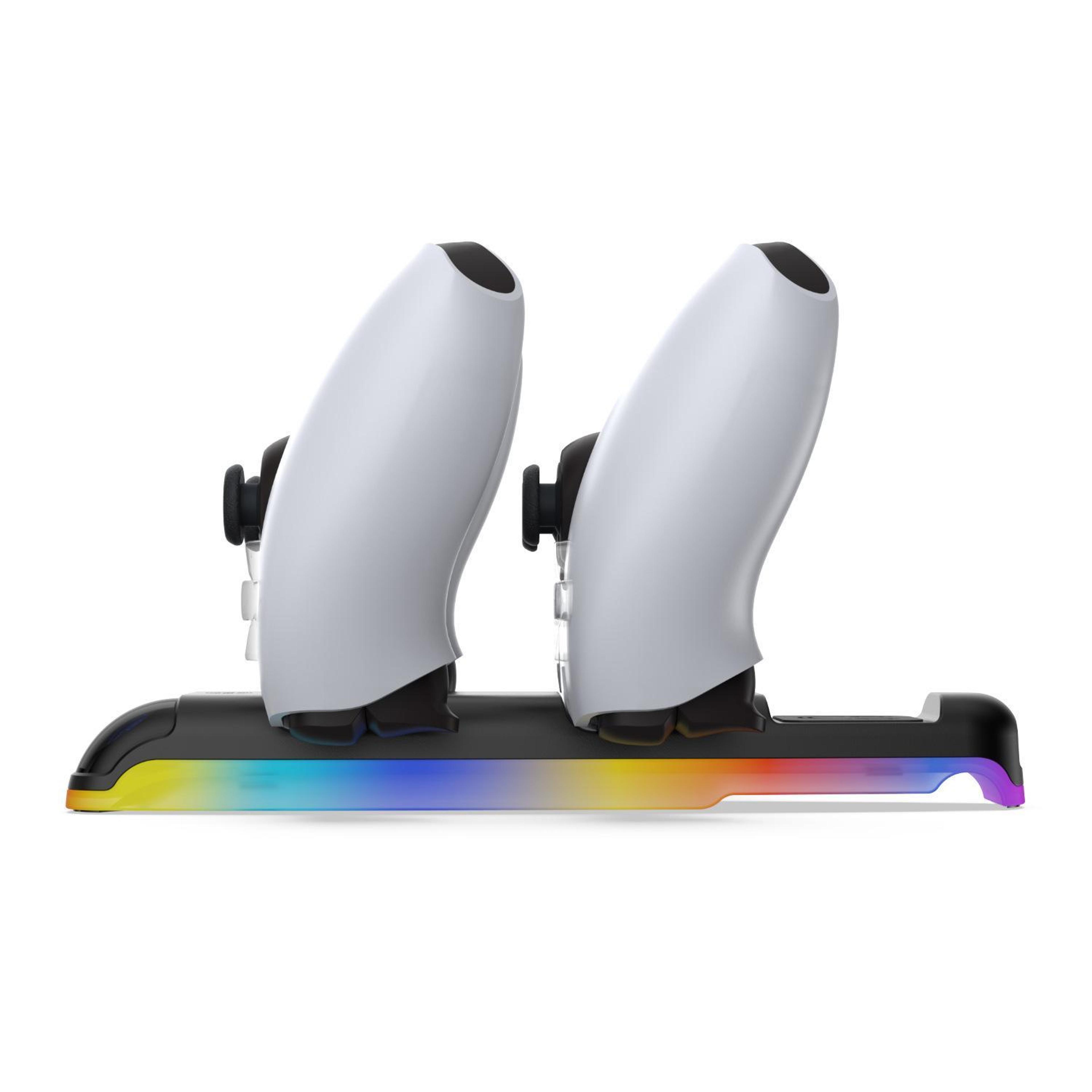 DOBE PS5 Slim Controller Charging Dock With Top Handle RGB Stand And Headset Holder 2