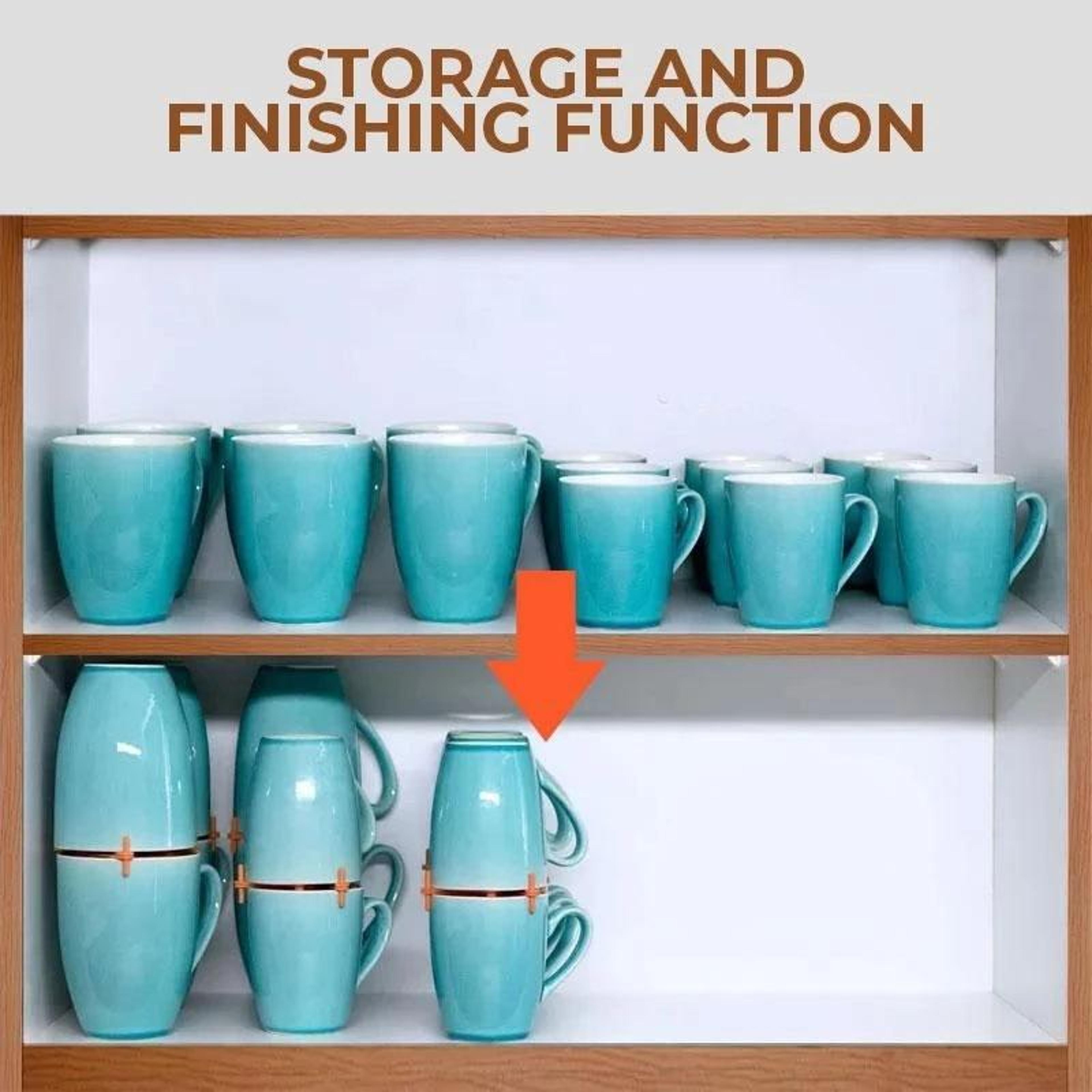 Adjustable Cup Holder Cup Stacking Rack For Coffee Mugs Glasses And Cabinet Organization 4