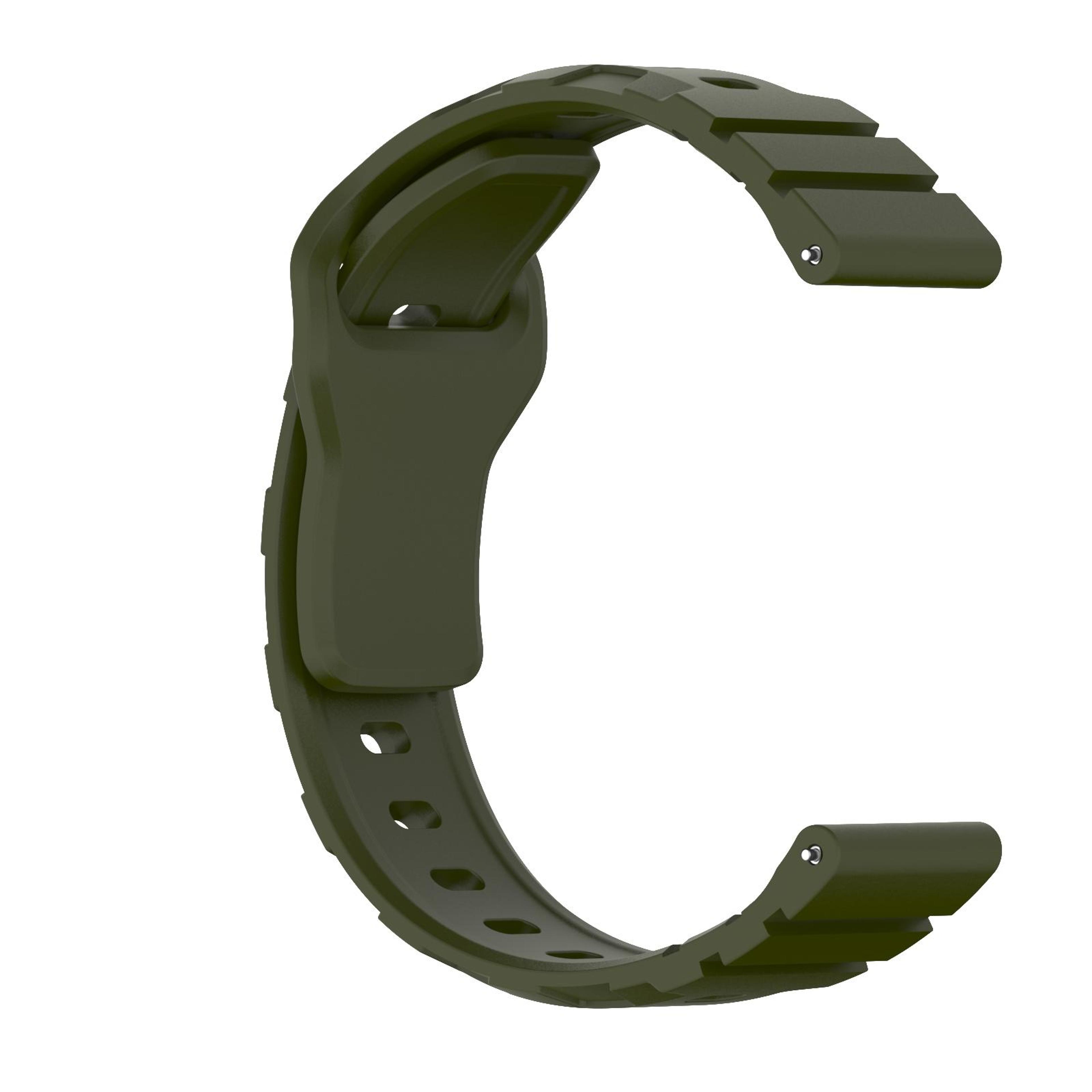 Silicone Watch Band Armor Sports Watch Strap Soft Durable Replacement Band Army Green 2