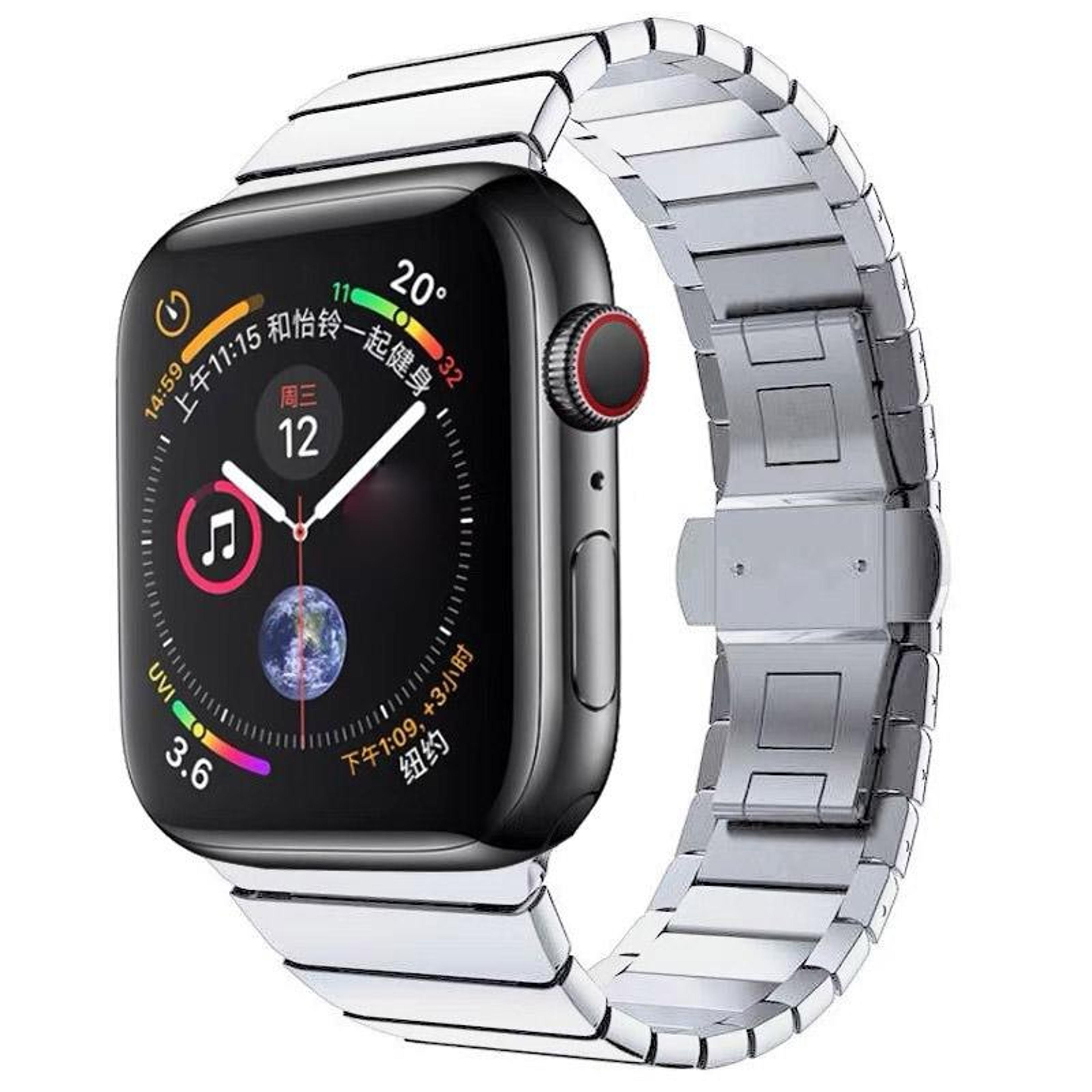 Luxury Apple Watch Band Stainless Steel Butterfly Buckle Metal Strap For Apple Watch 9