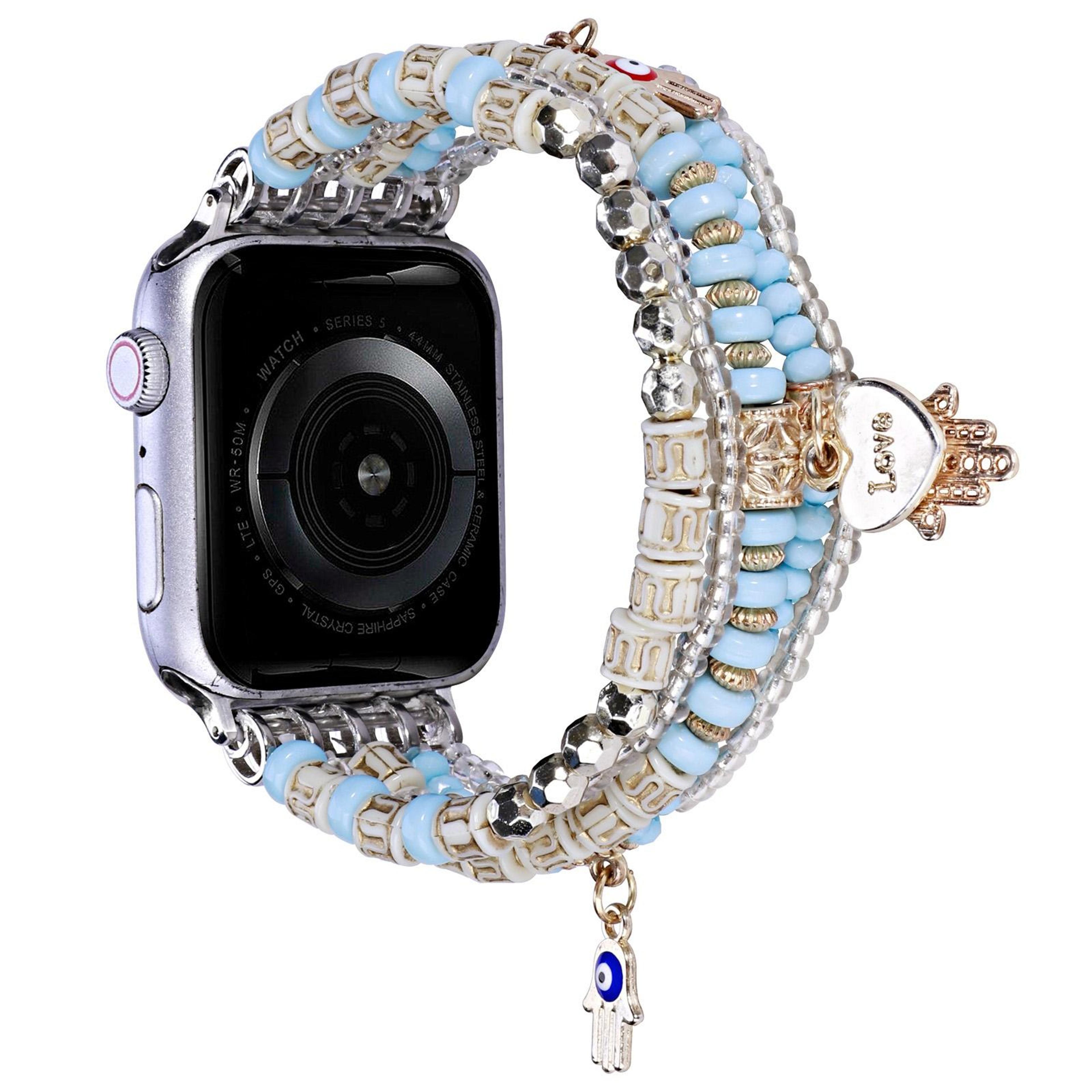 Forest Style Apple Watch Band Beaded Bracelet Stretch Strap For Apple Watch Ultra Series SE 6