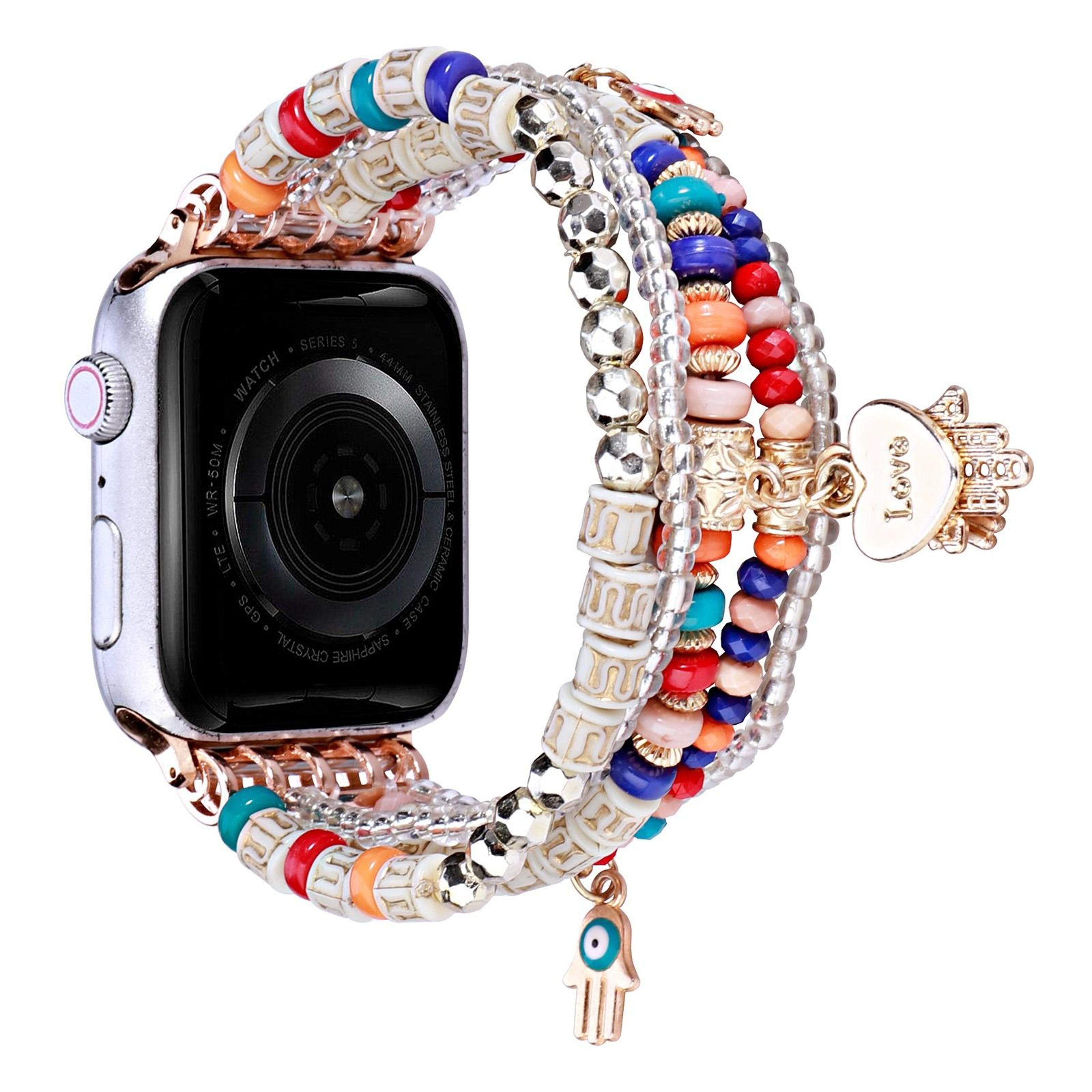 Forest Style Apple Watch Band Beaded Bracelet Stretch Strap For Apple Watch Ultra Series SE 9