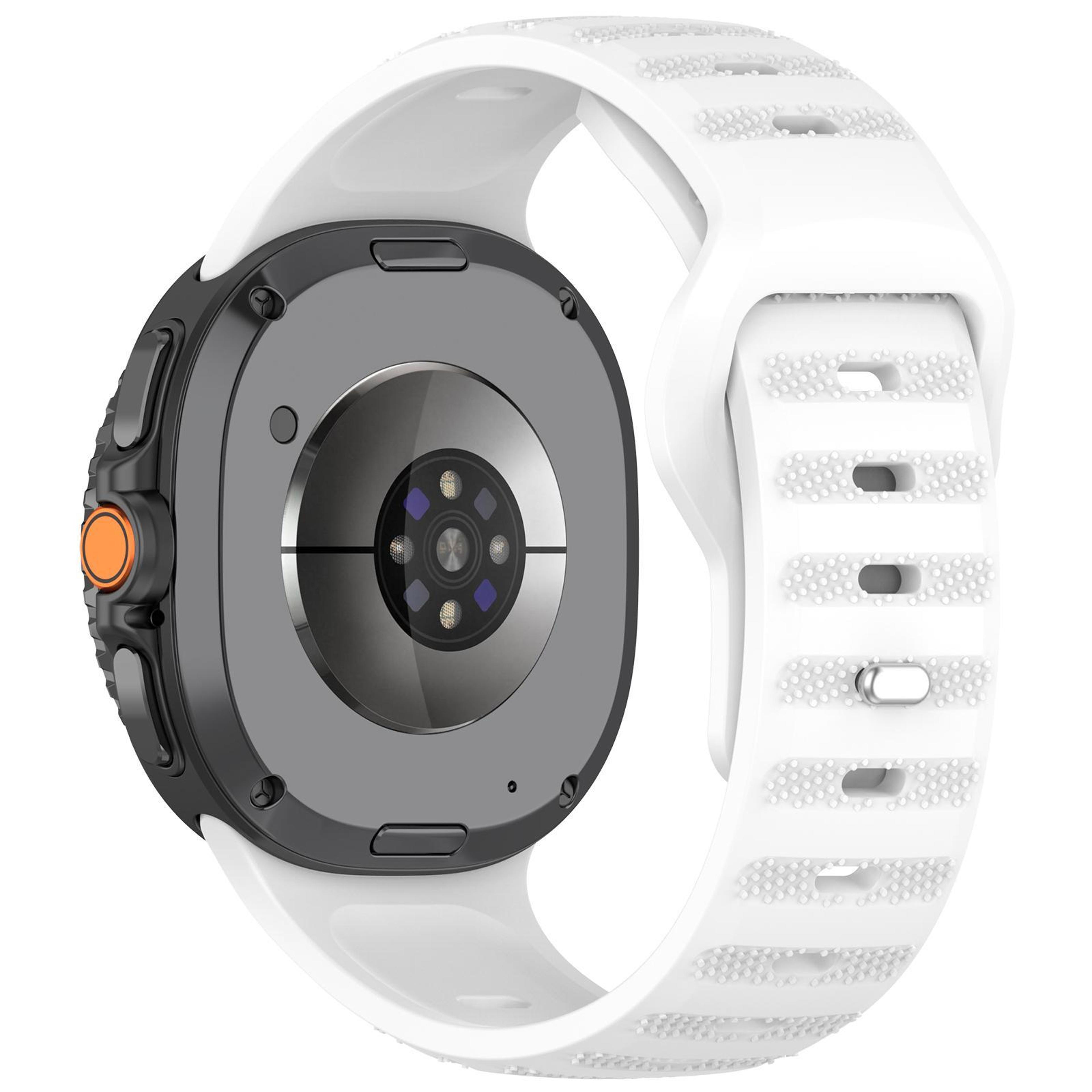 XDfind Samsung Galaxy Watch Ultra Band Silicone Sport Strap With Silver Stud Buckle 1