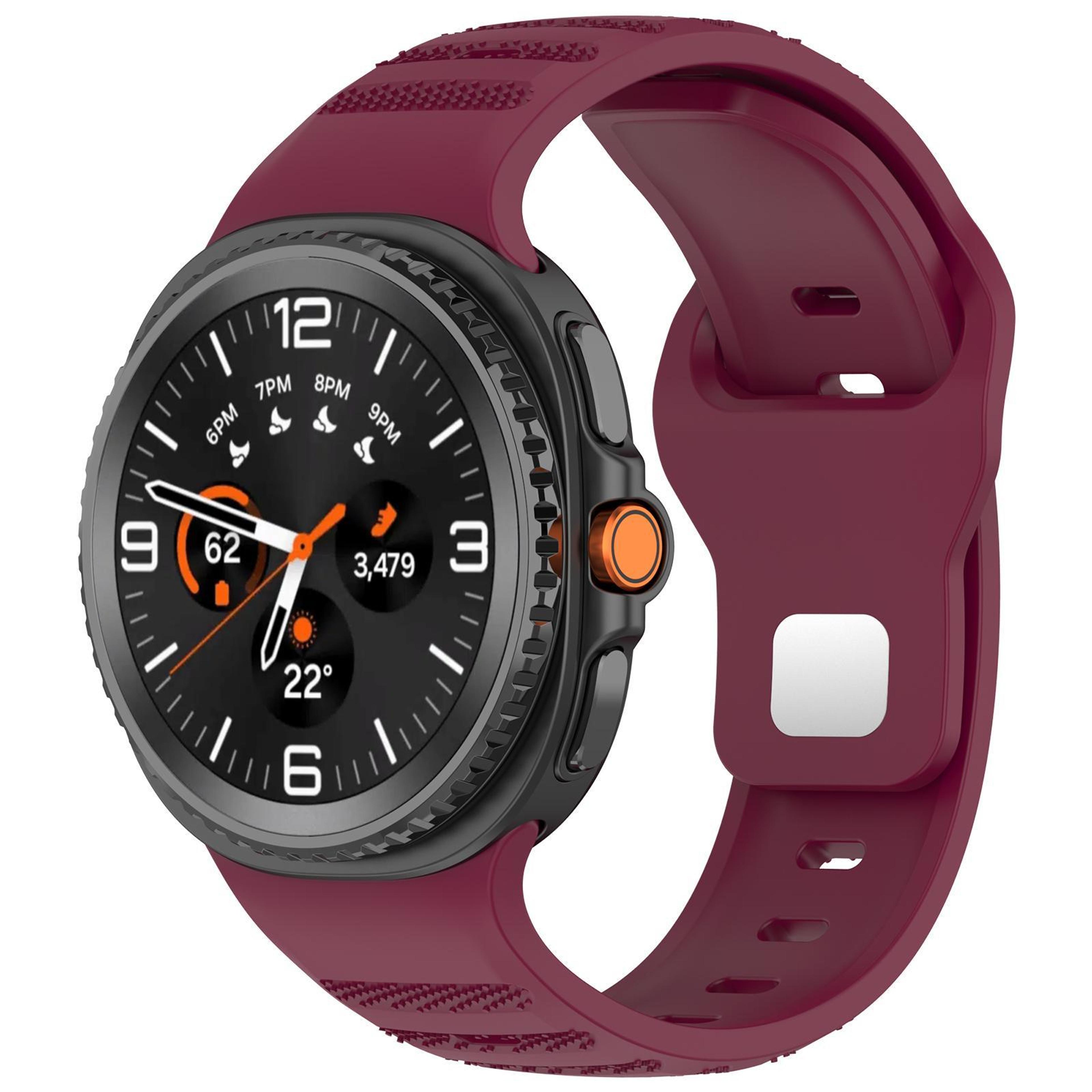 XDfind Samsung Galaxy Watch Ultra Band Silicone Sport Strap With Silver Stud Buckle 9