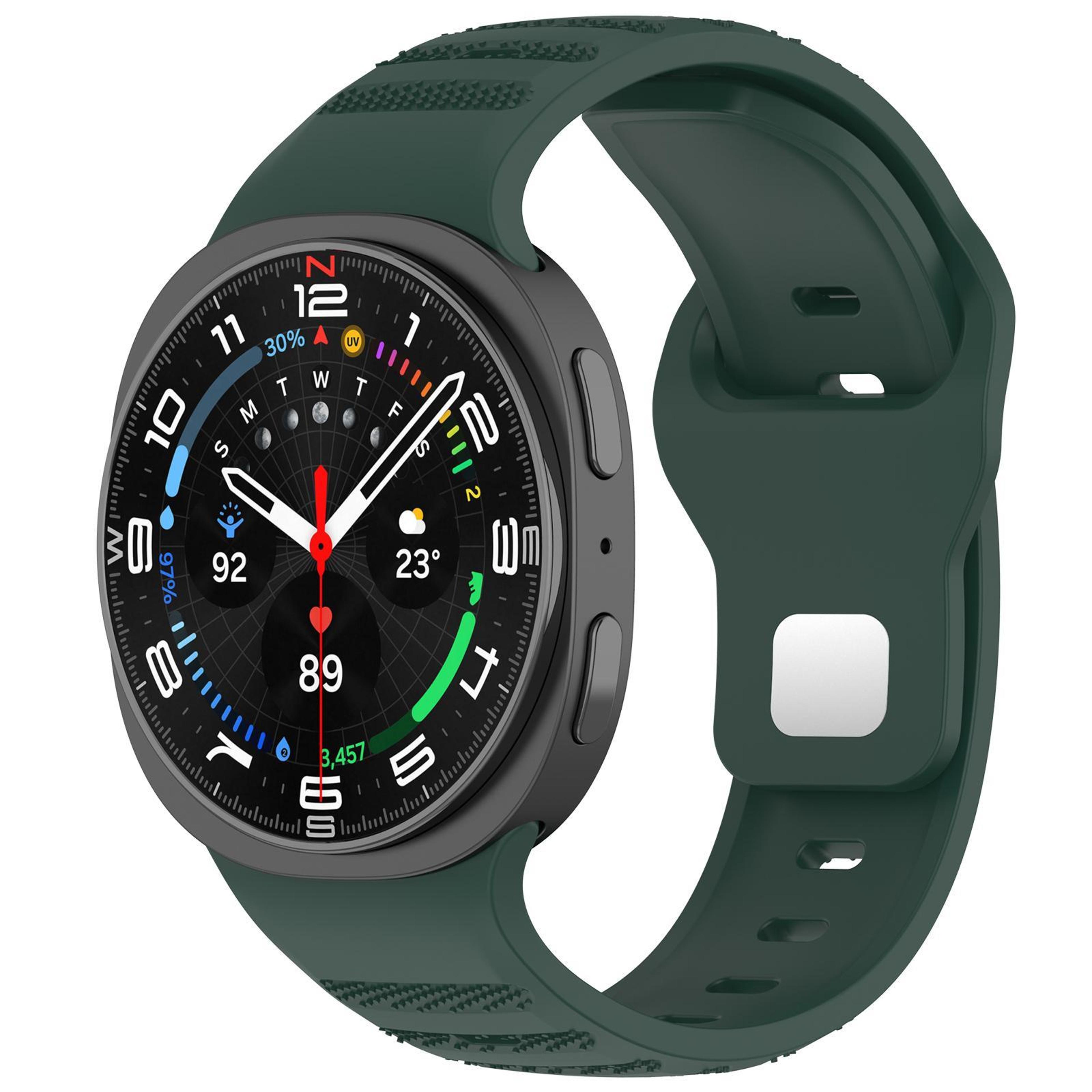 XDfind Samsung Galaxy Watch Ultra Band Silicone Sport Strap With Silver Stud Buckle 21