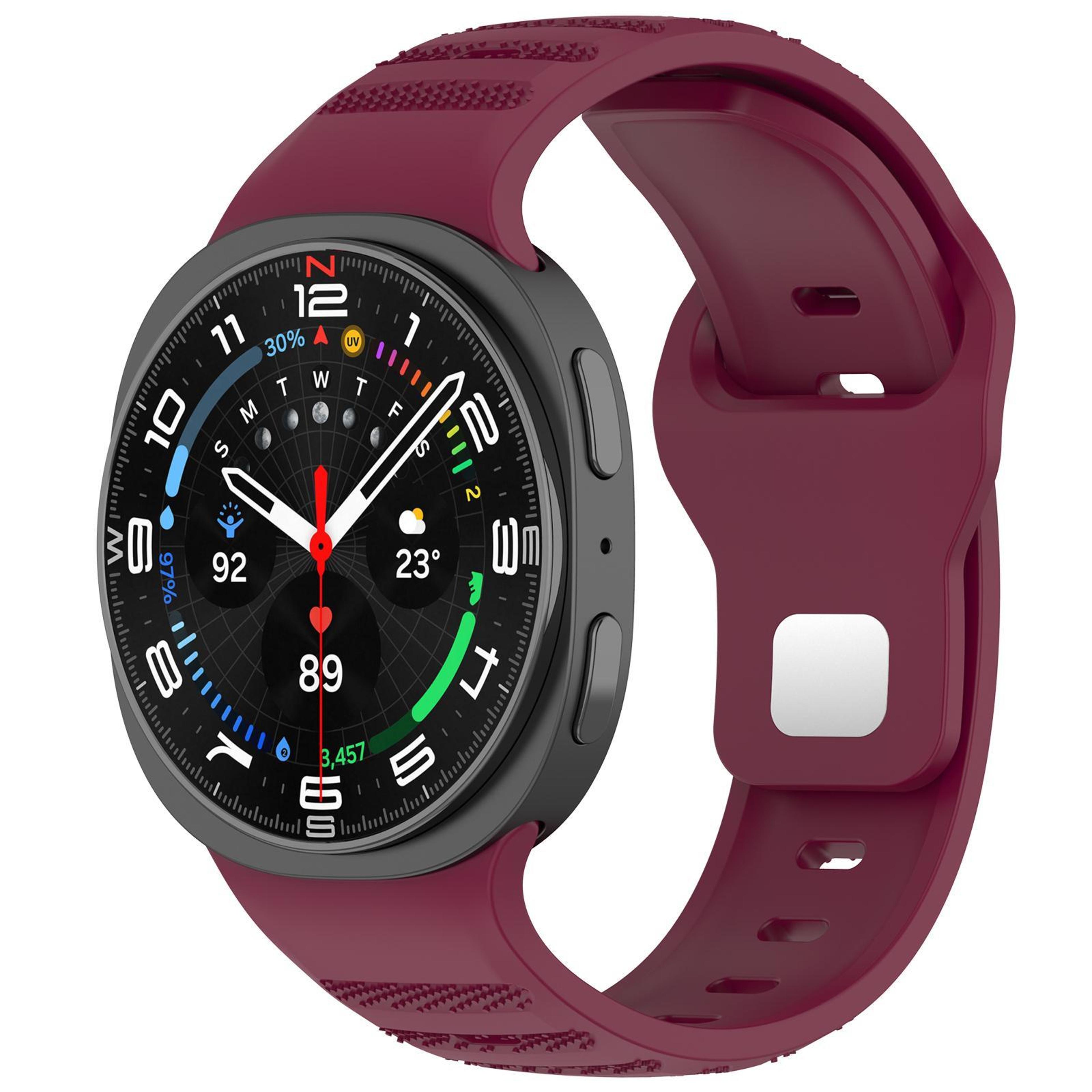 XDfind Samsung Galaxy Watch Ultra Band Silicone Sport Strap With Silver Stud Buckle 20