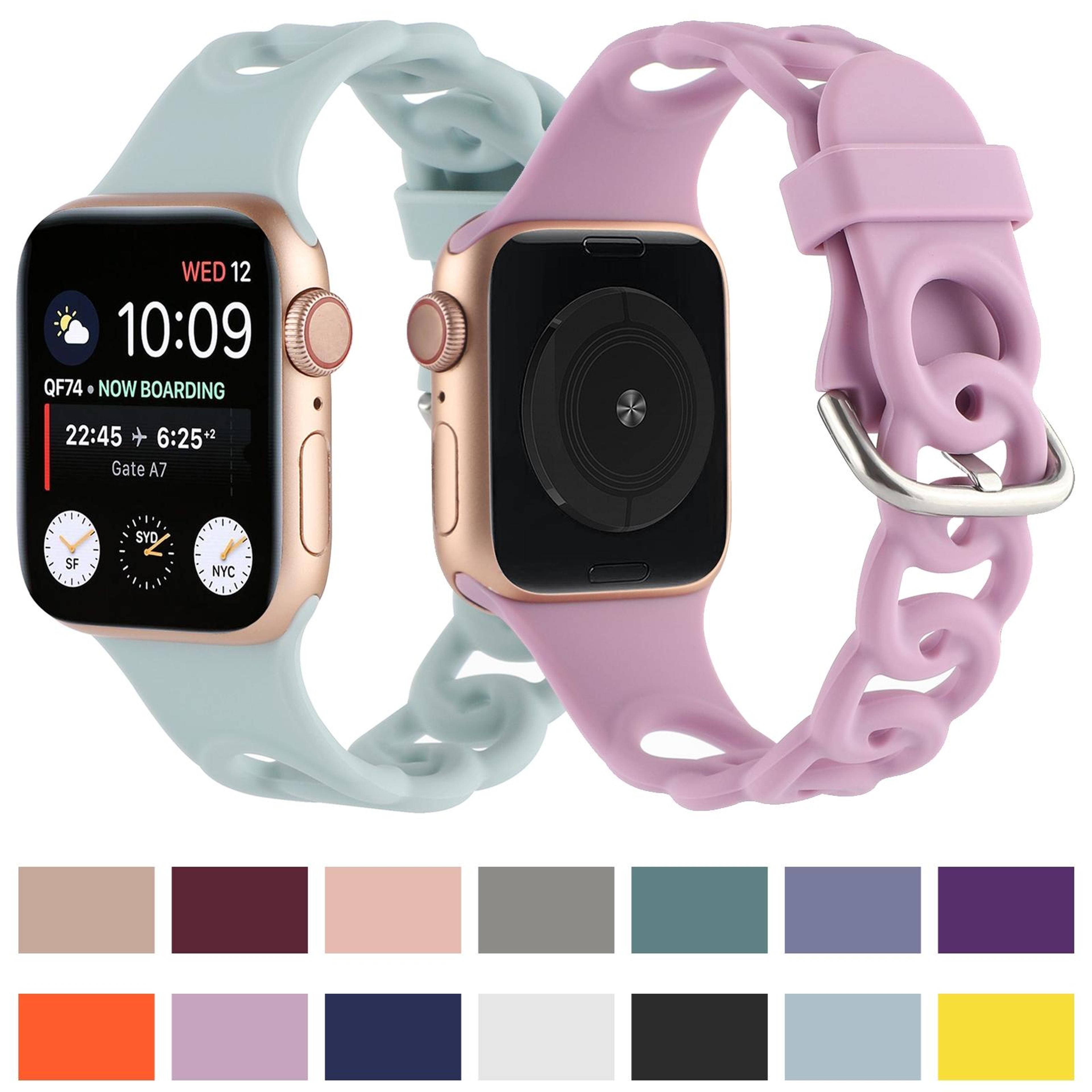 Breathable Apple Watch Silicone Band Sport Strap For Apple Watch Ultra 49mm Series 9 8 7 SE 6