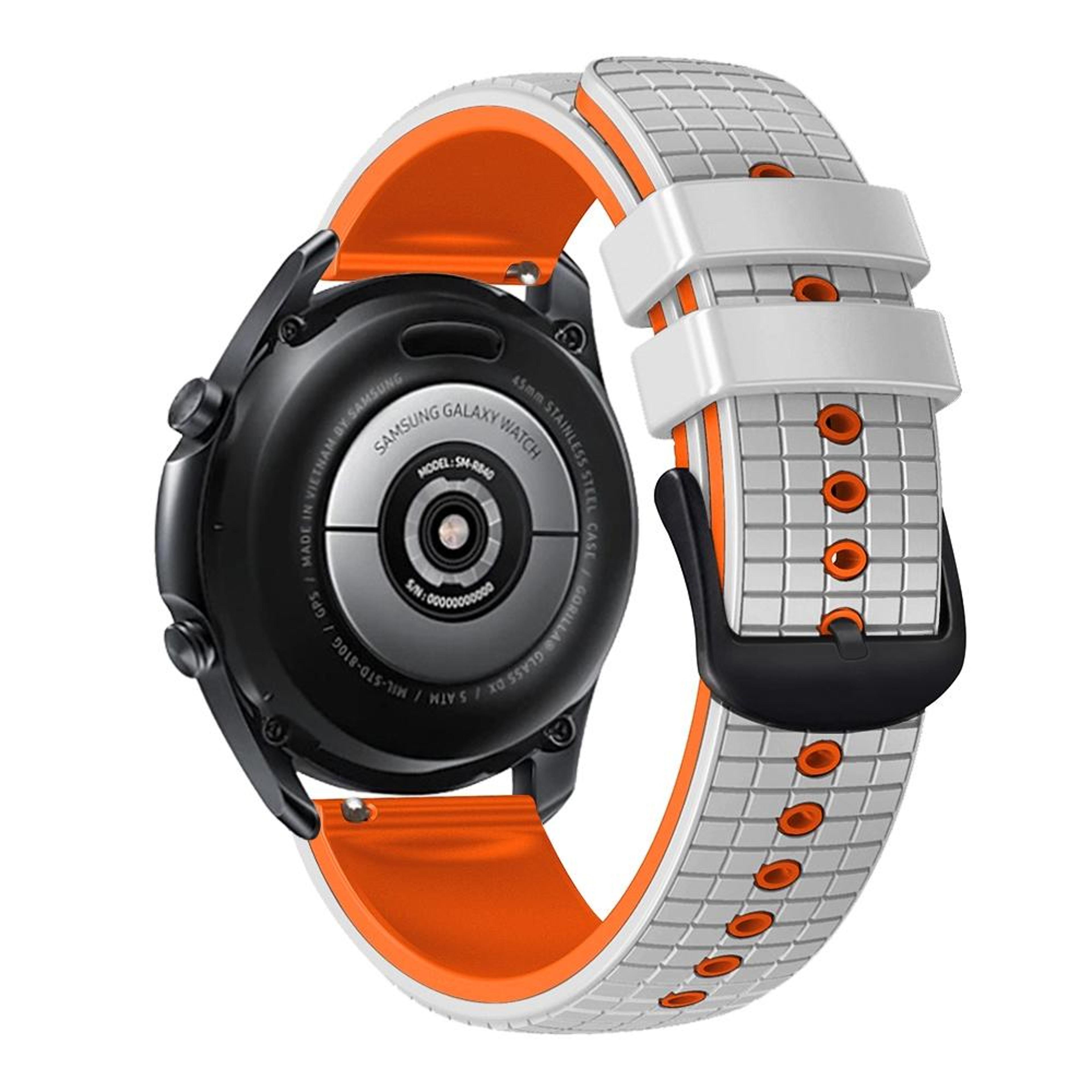 Silicone Watch Band Universal Mesh Two Tone Replacement Sport Watch Strap 1