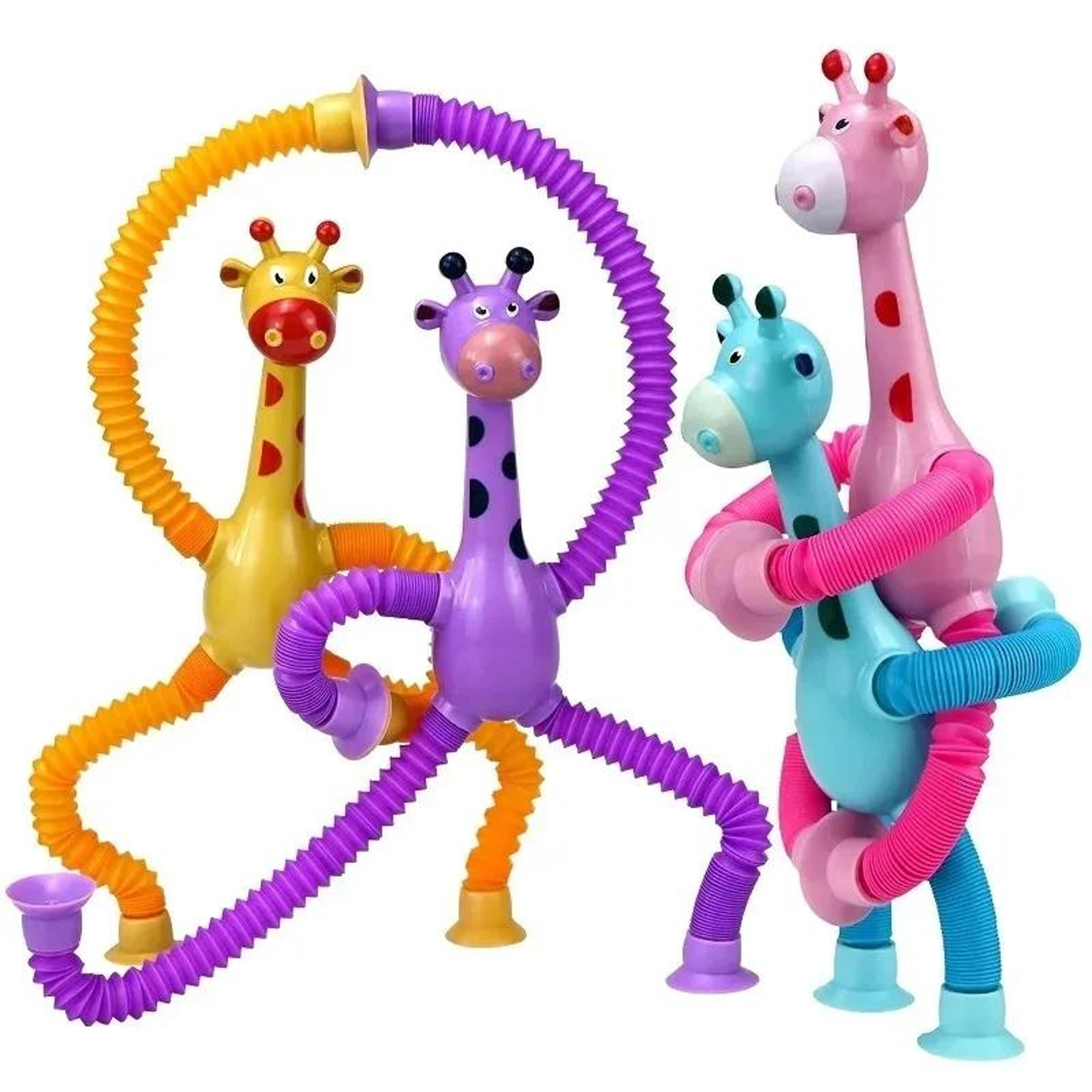 Telescopic Giraffe Suction Cup Toy Stretch Pop Tube Sensory Toy For Kids 2