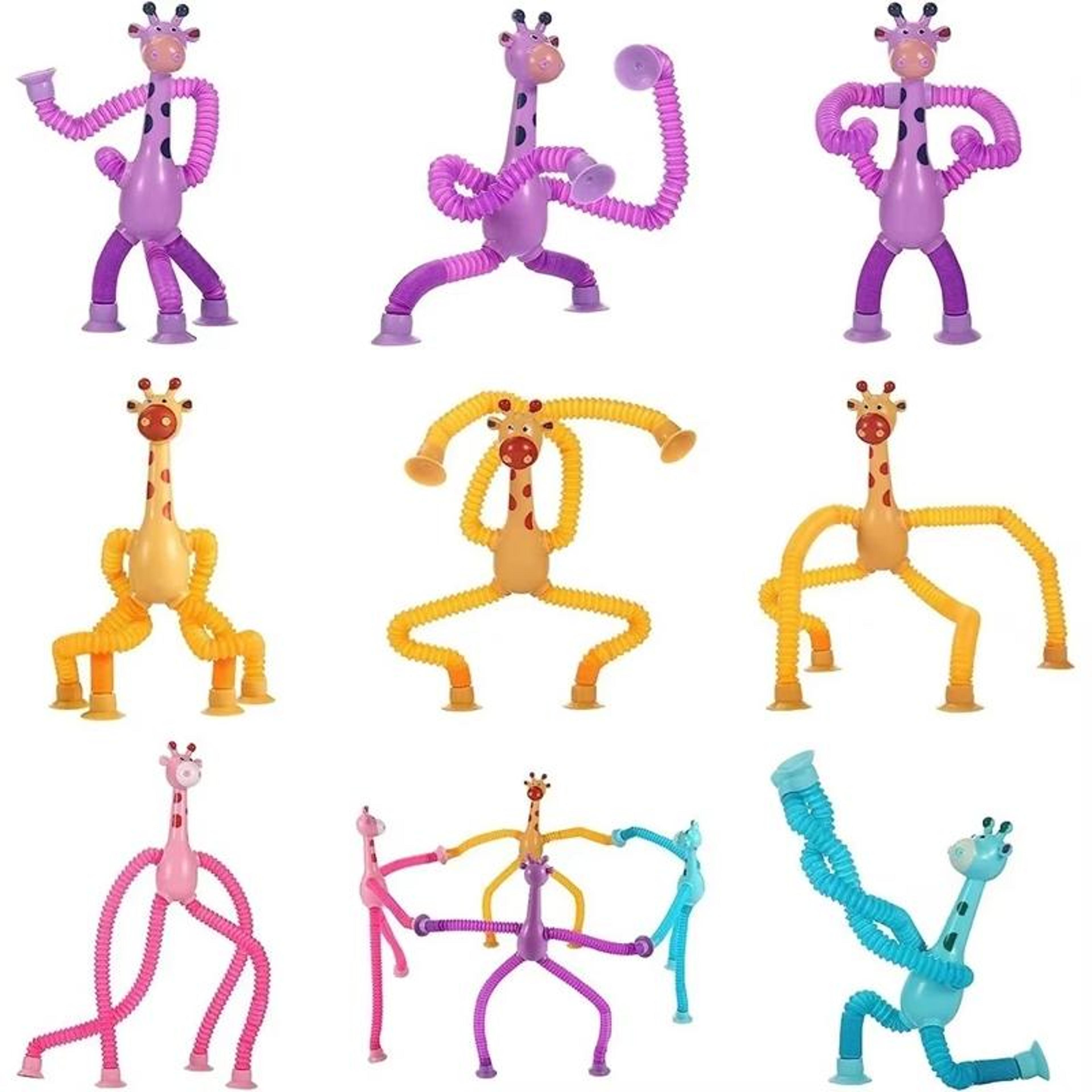Telescopic Giraffe Suction Cup Toy Stretch Pop Tube Sensory Toy For Kids 3