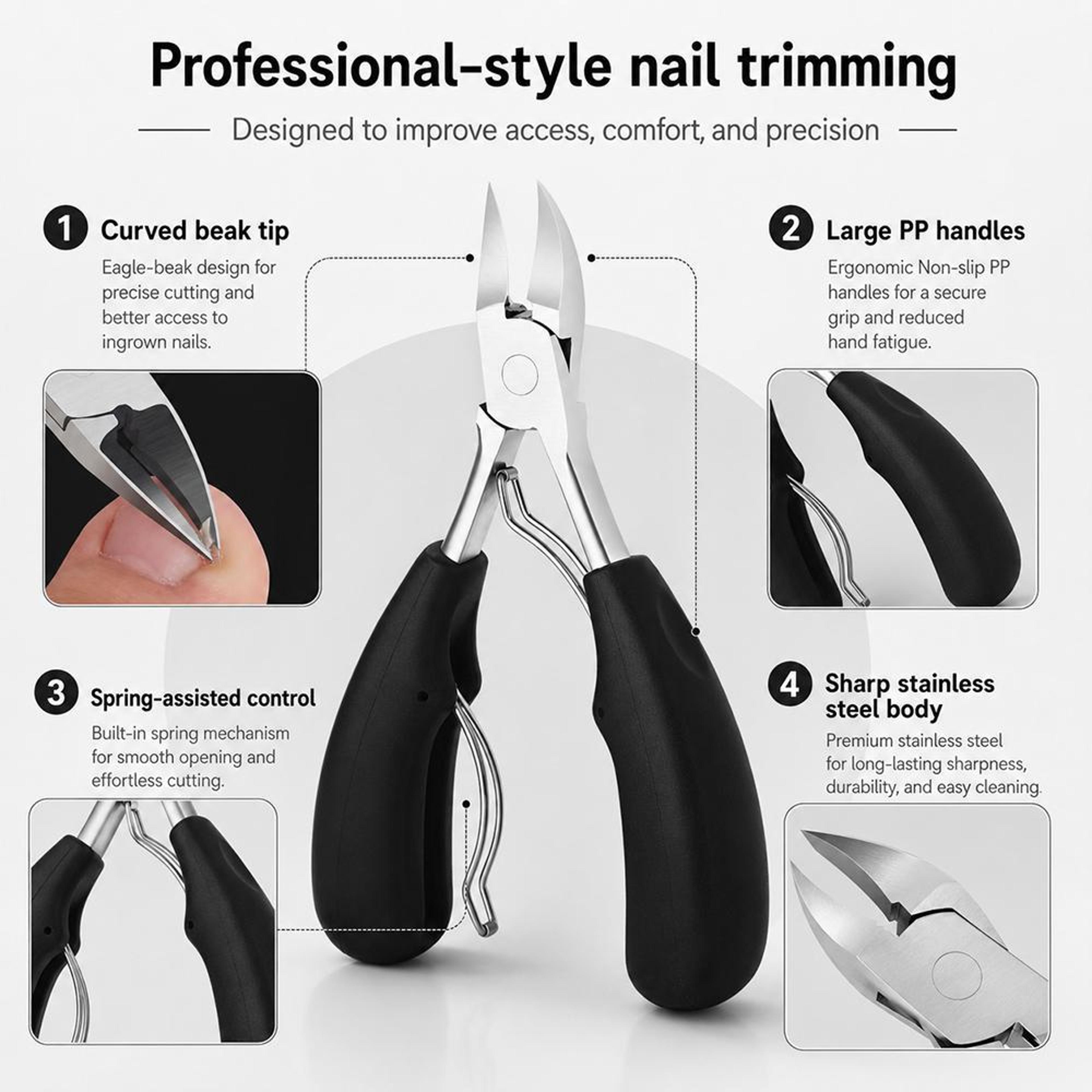 Professional Ingrown Toenail Clipper Stainless Steel Paronychia Nail Nipper For Thick And Curved Na 3