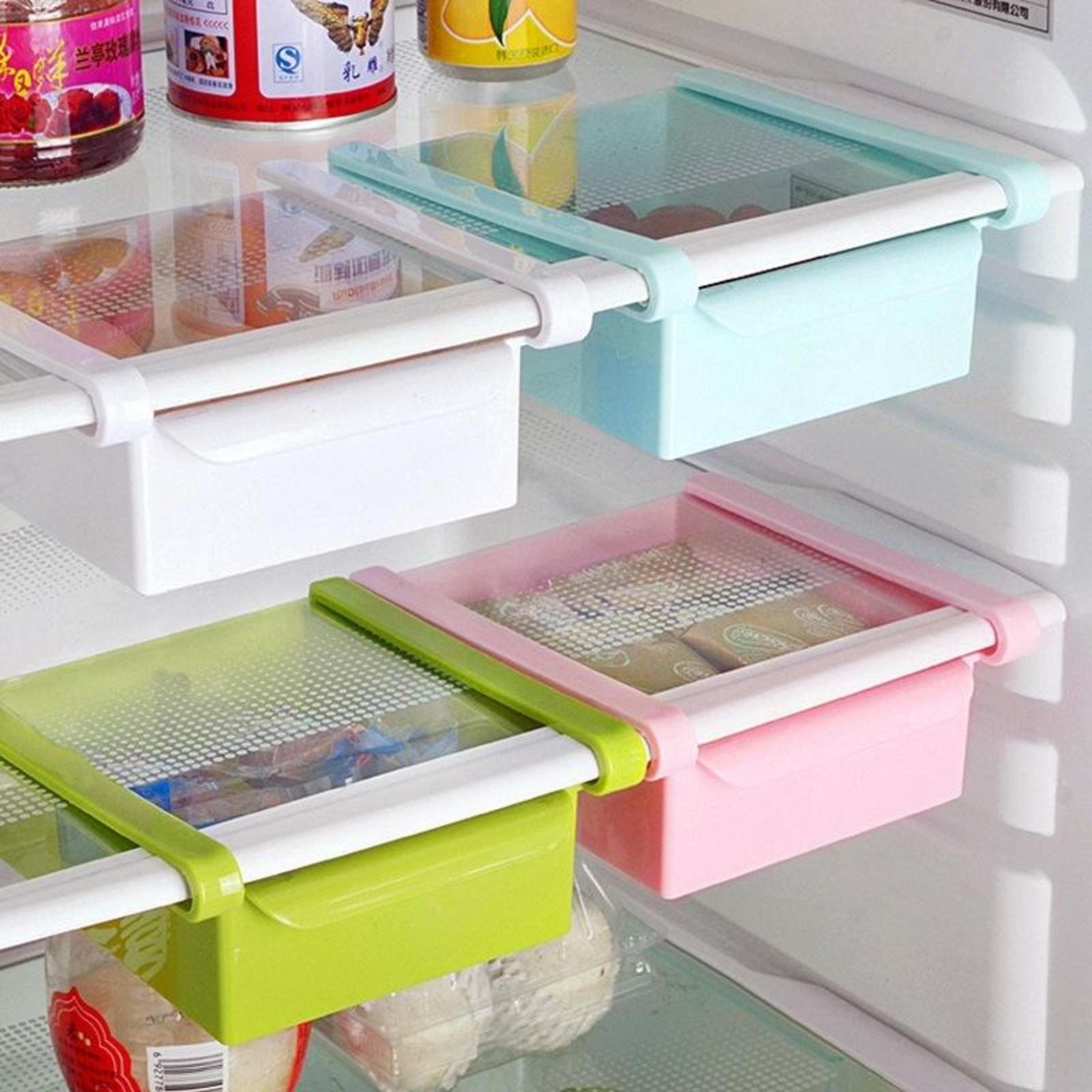 Space Saving Refrigerator Organizer Drawer Pull Out Fridge Storage Rack For Kitchen Freezer Shelves 2