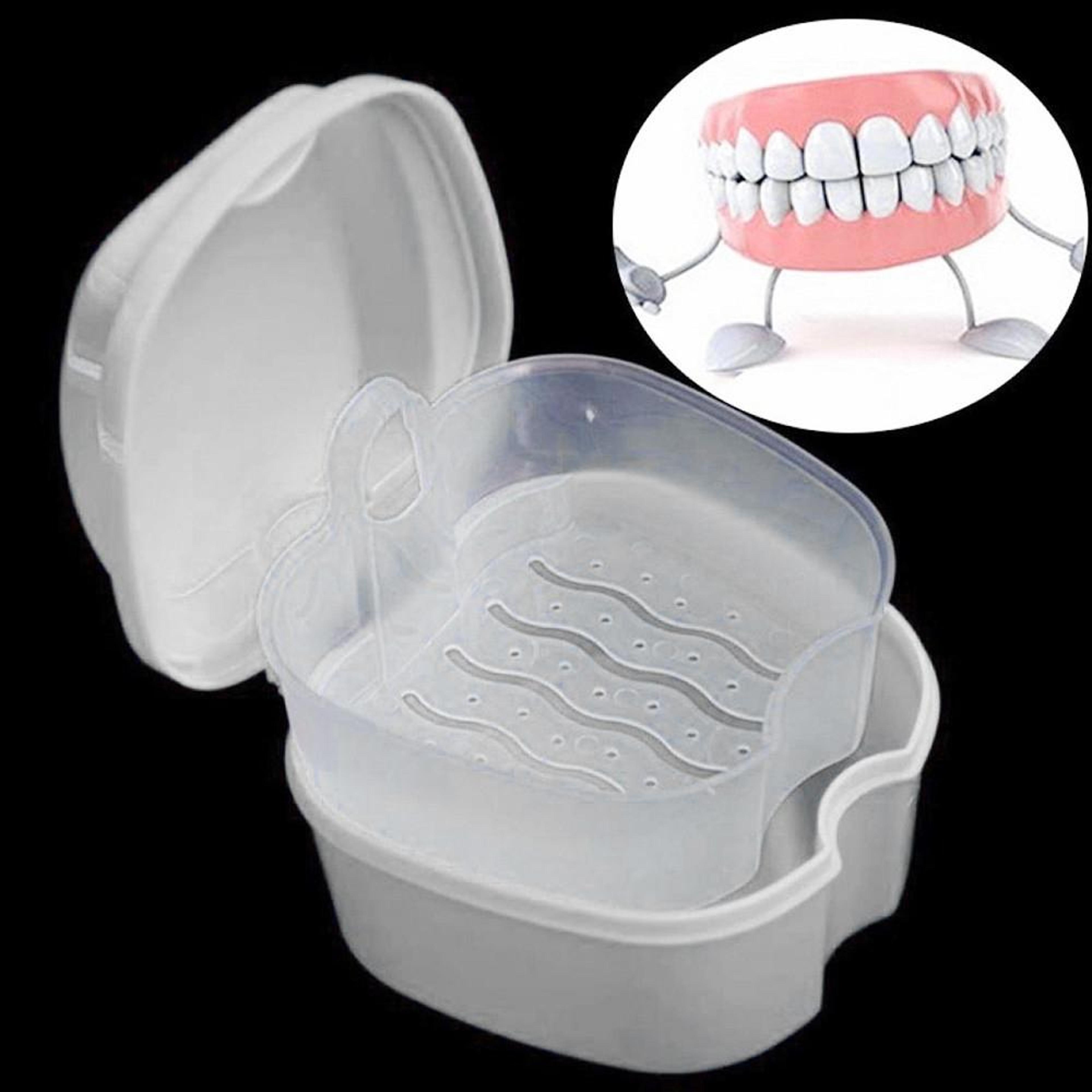 Portable Denture Case With Drain Basket Hygienic False Teeth Storage Box For Travel And Daily Care 6