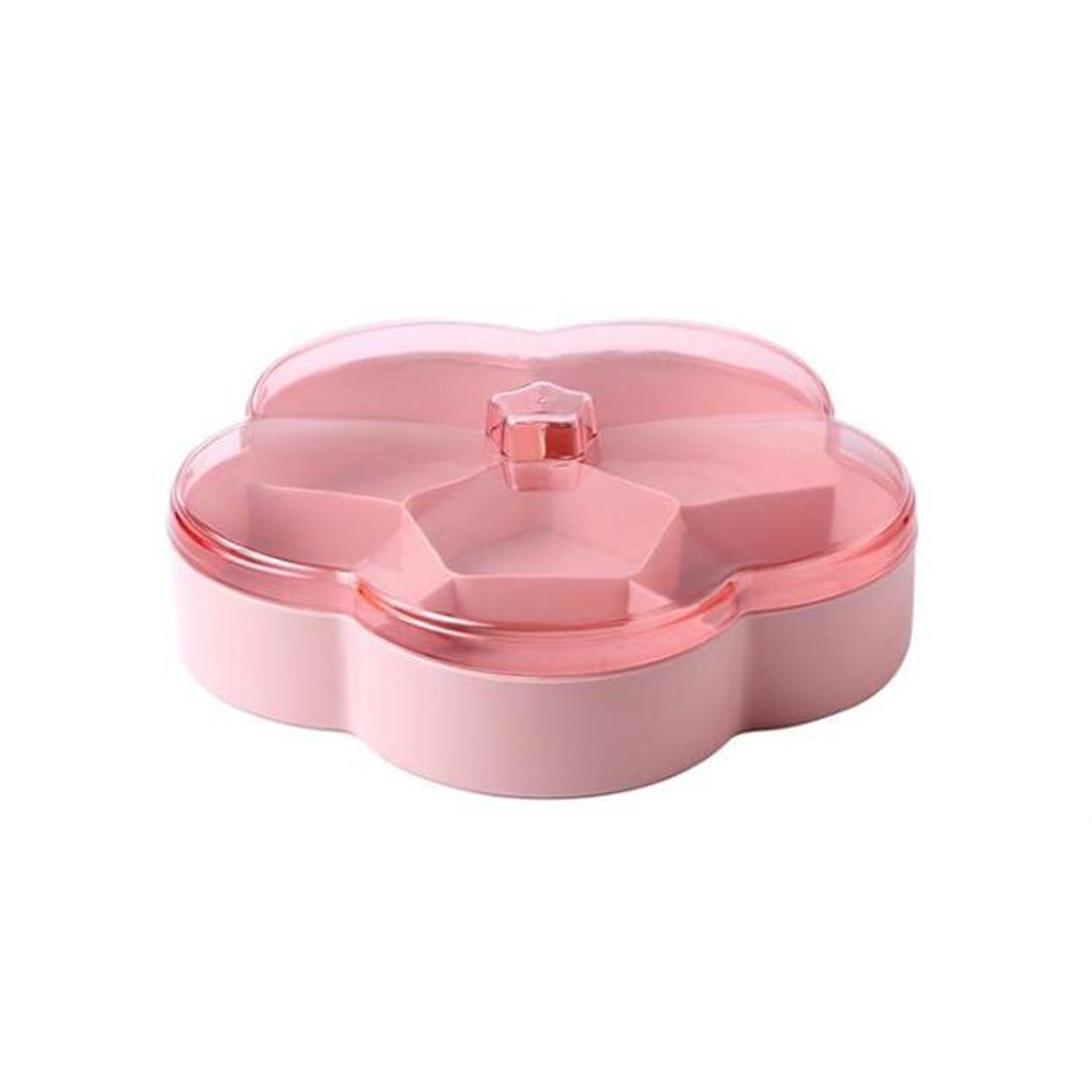 Flower Shaped Candy Storage Box With Lid Transparent Snack Serving Tray For Nuts Dried Fruit 6