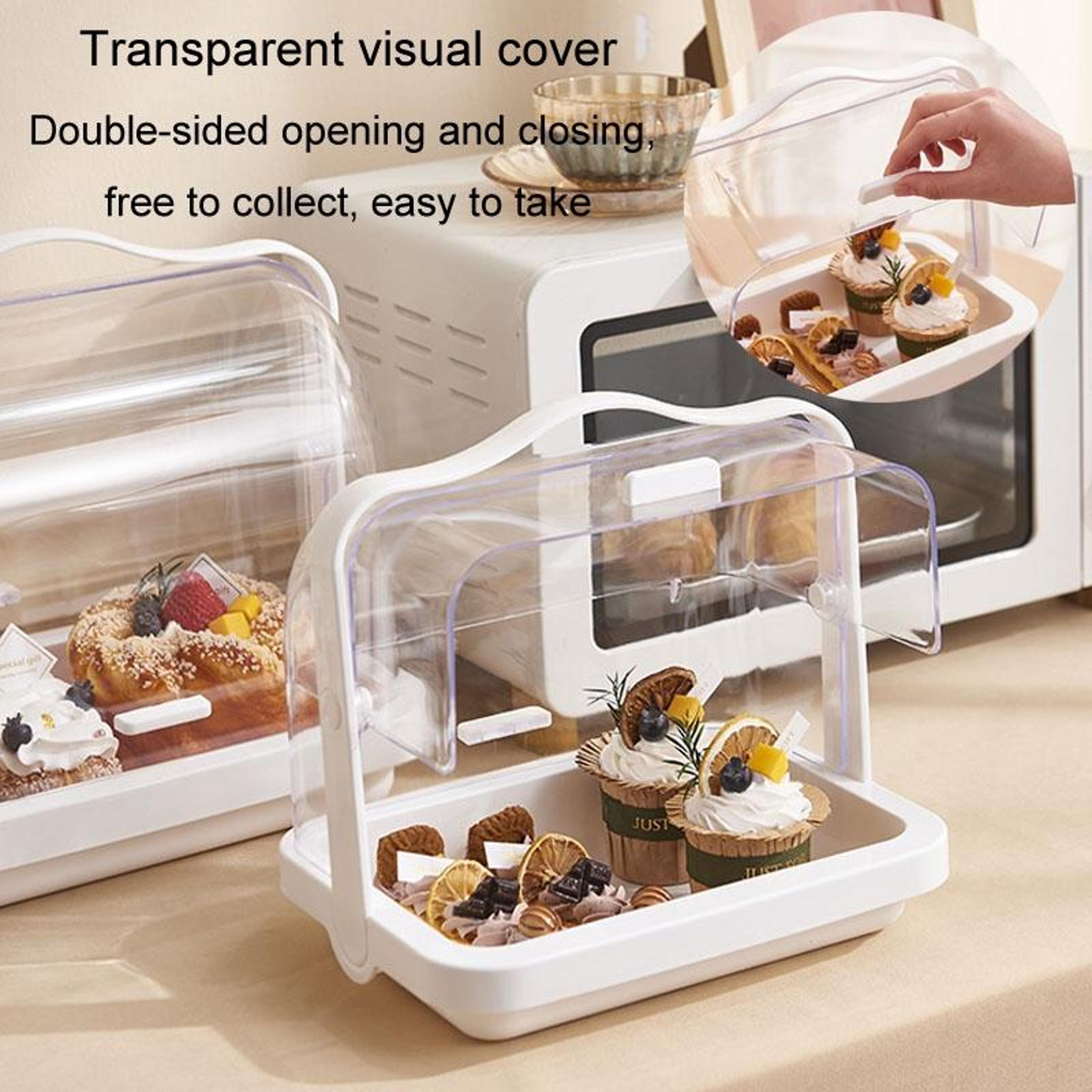 Transparent Bread Storage Box With Dustproof Lid Multi Purpose Kitchen Storage Organizer 3
