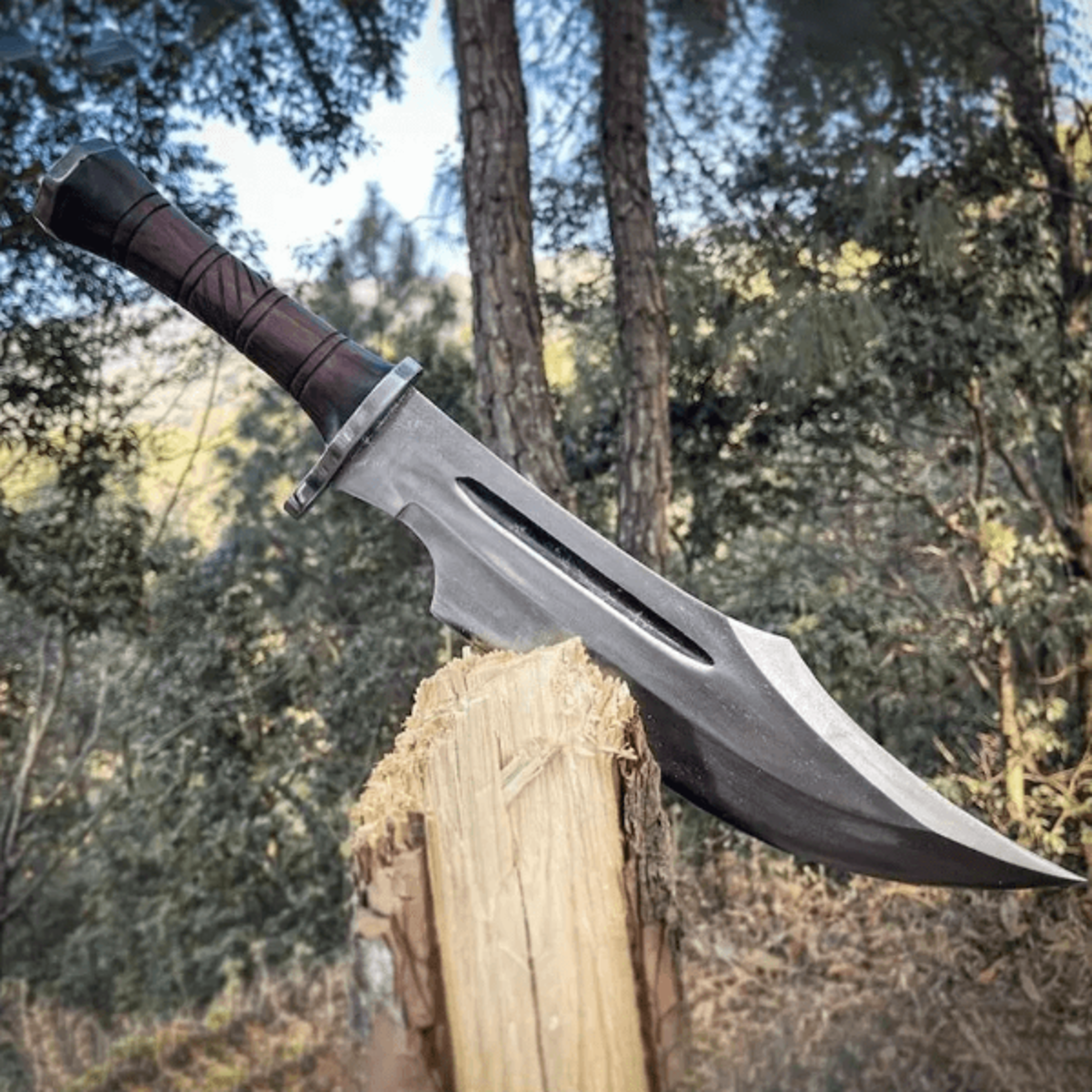hand-forged spartan gladiator sword with leather sheath | collectible short sword