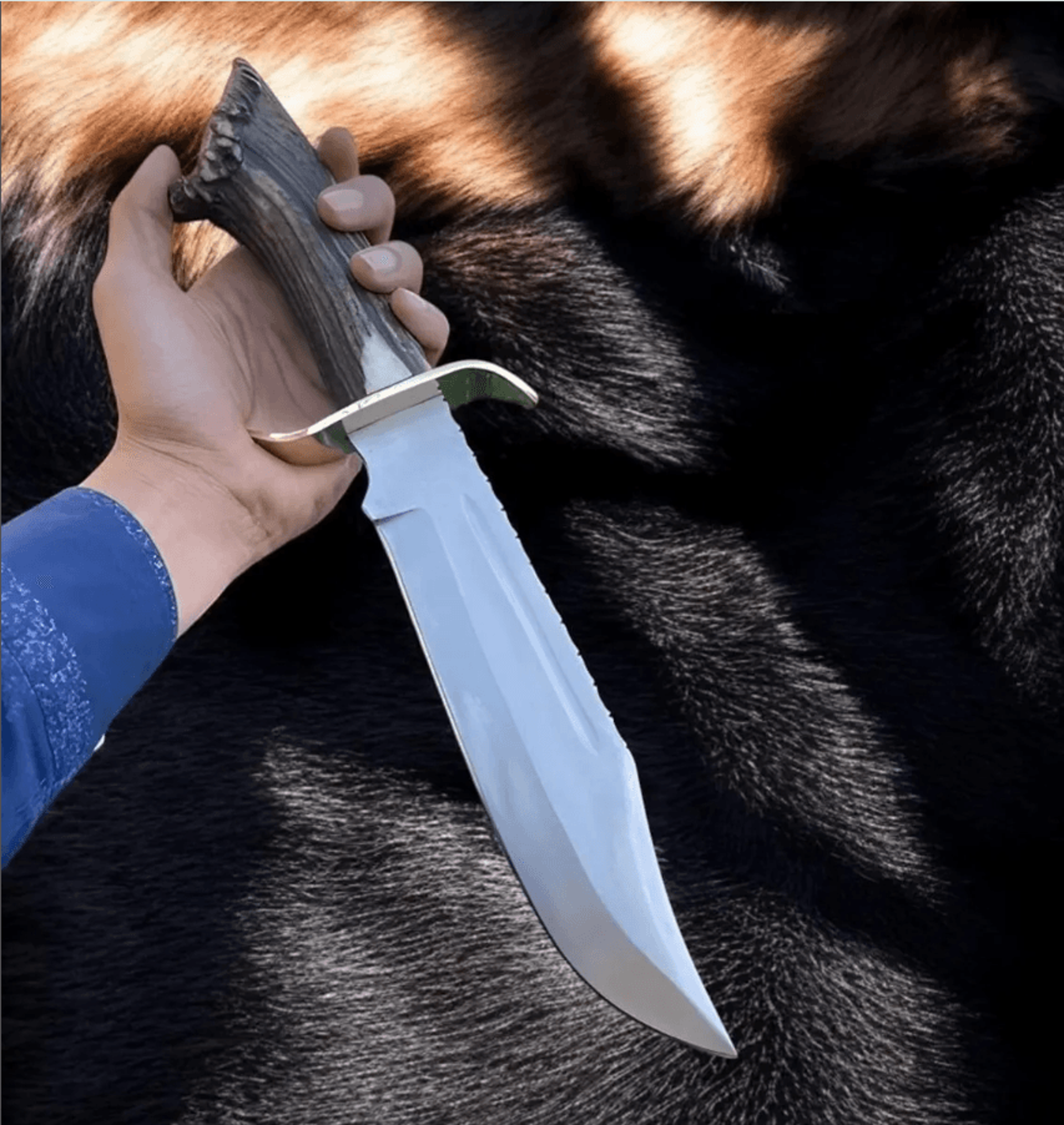 Buy Copper Damascus Hunting Bowie Knife