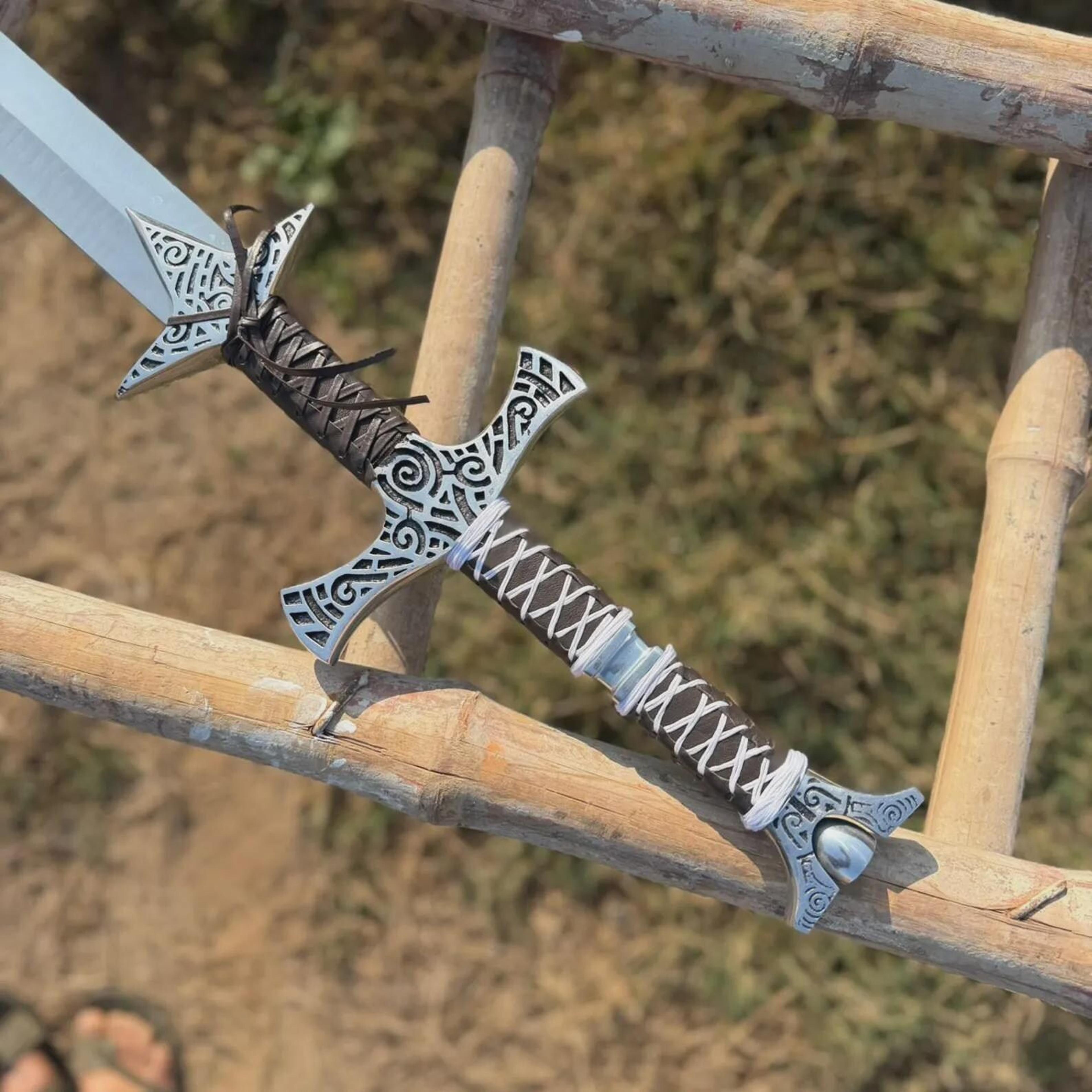 Handmade High Carbon Steel Fantasy Sword 36 With Leather Wrapped Handle Display Piece 1