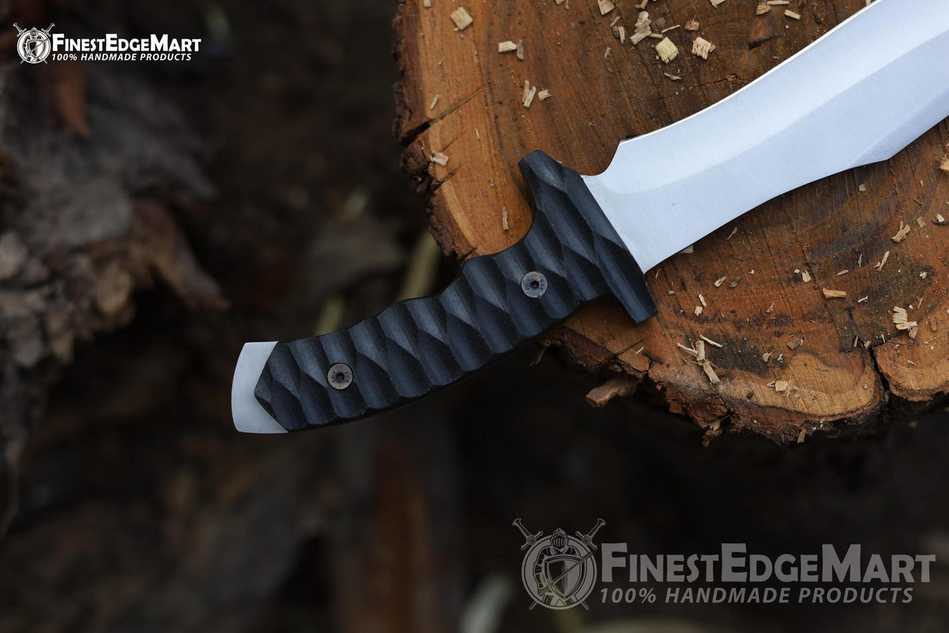 Handcrafted Carbon Steel Tanto Knife With Micarta Handle And Premium Leather Sheath  Perfect Gift F 3