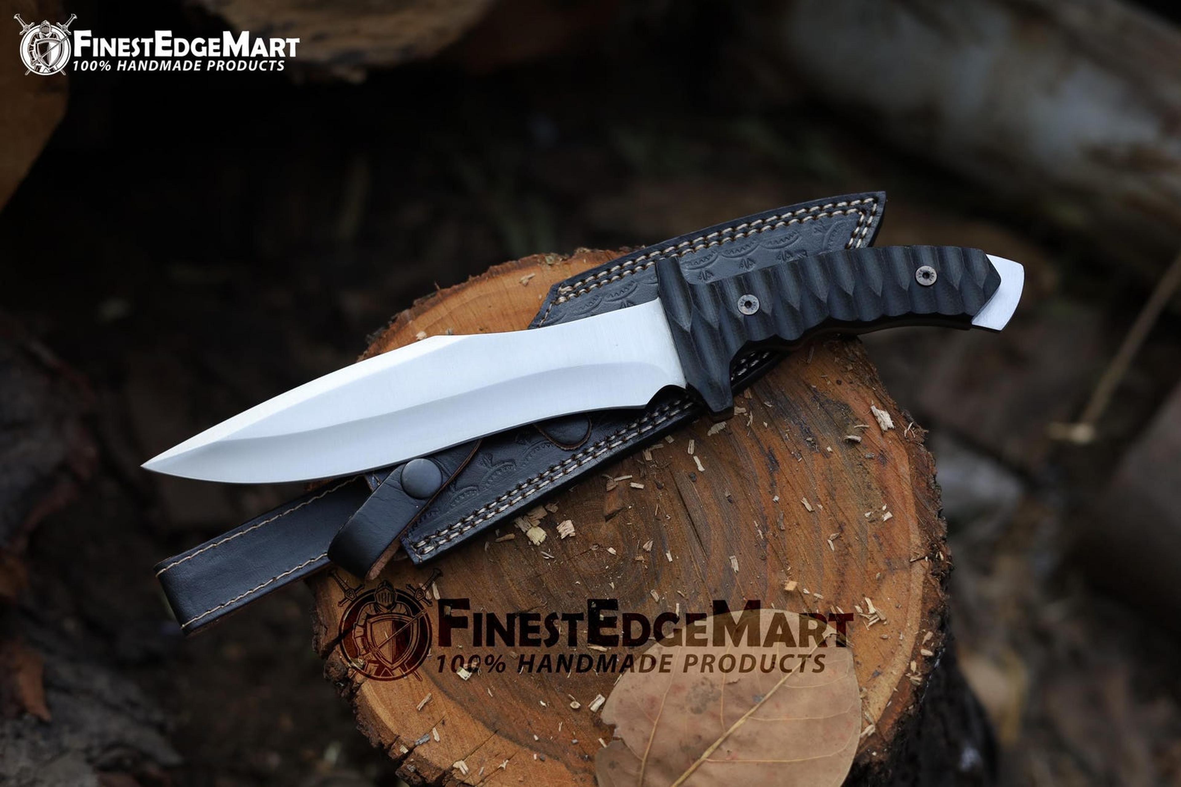 Handcrafted Carbon Steel Tanto Knife With Micarta Handle And Premium Leather Sheath  Perfect Gift F 6