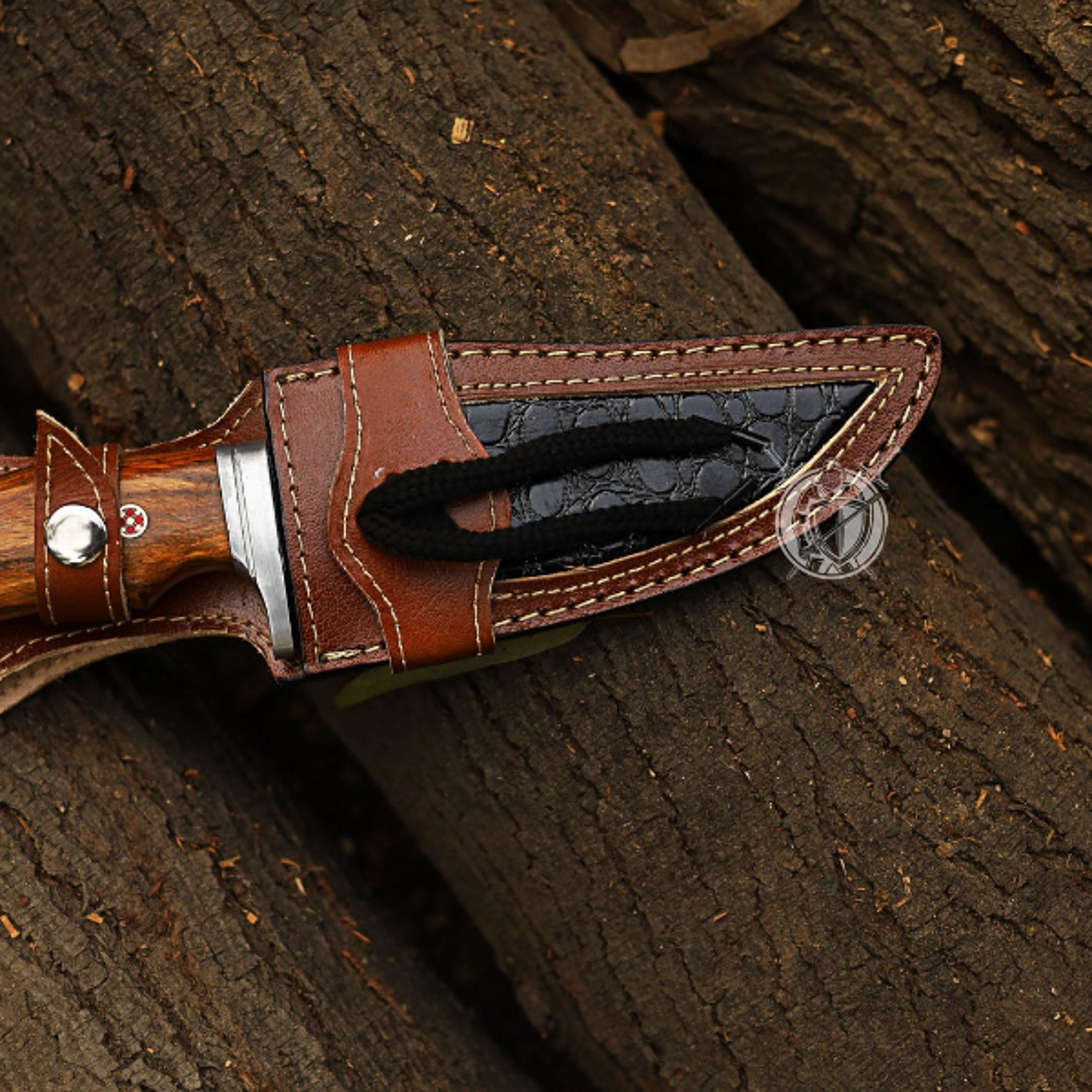 Handmade Damascus Steel Hunting Knife Gift For Him Fathers Day Groomsmen Gift Camping Knife 4