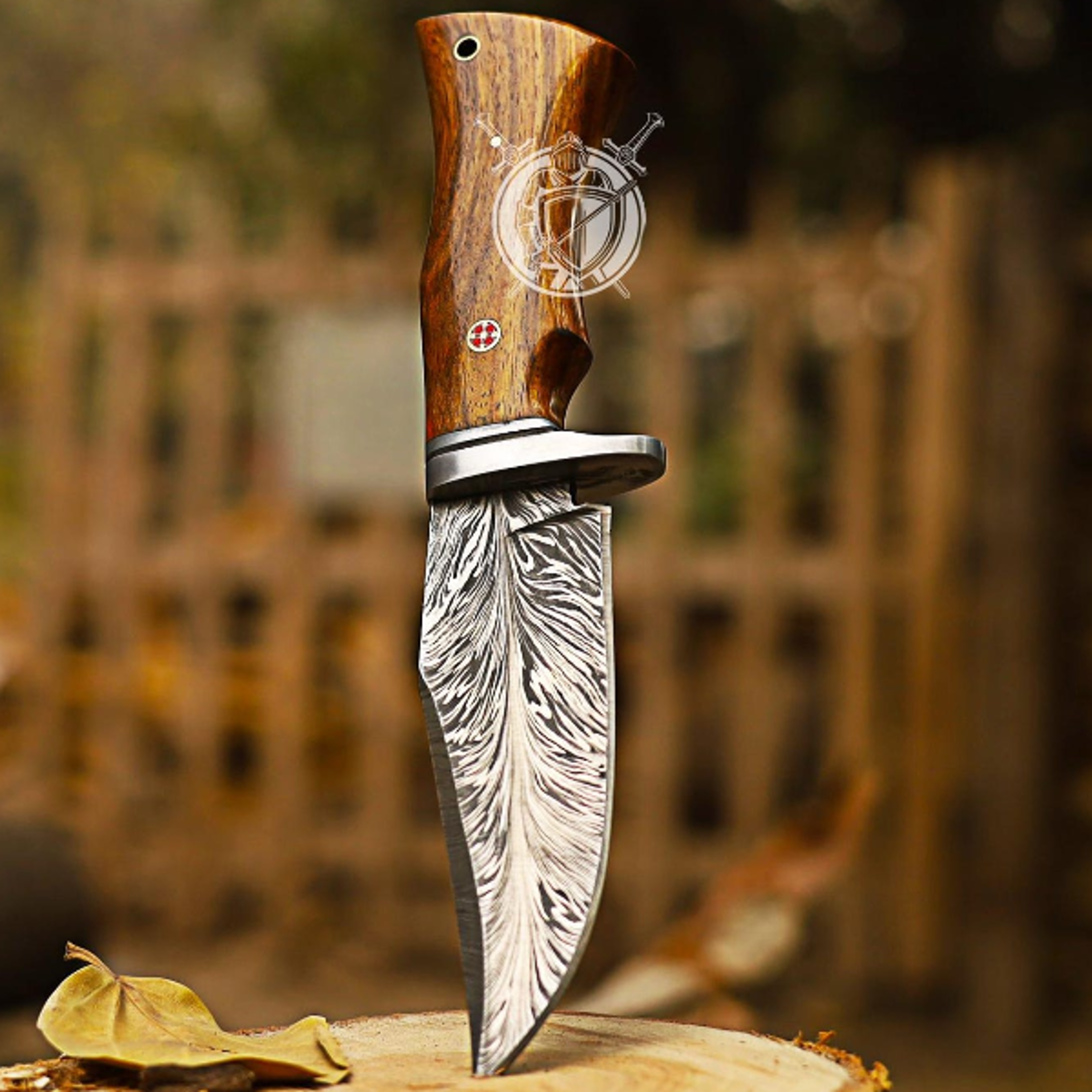 Handmade Damascus Steel Hunting Knife Gift For Him Fathers Day Groomsmen Gift Camping Knife 7