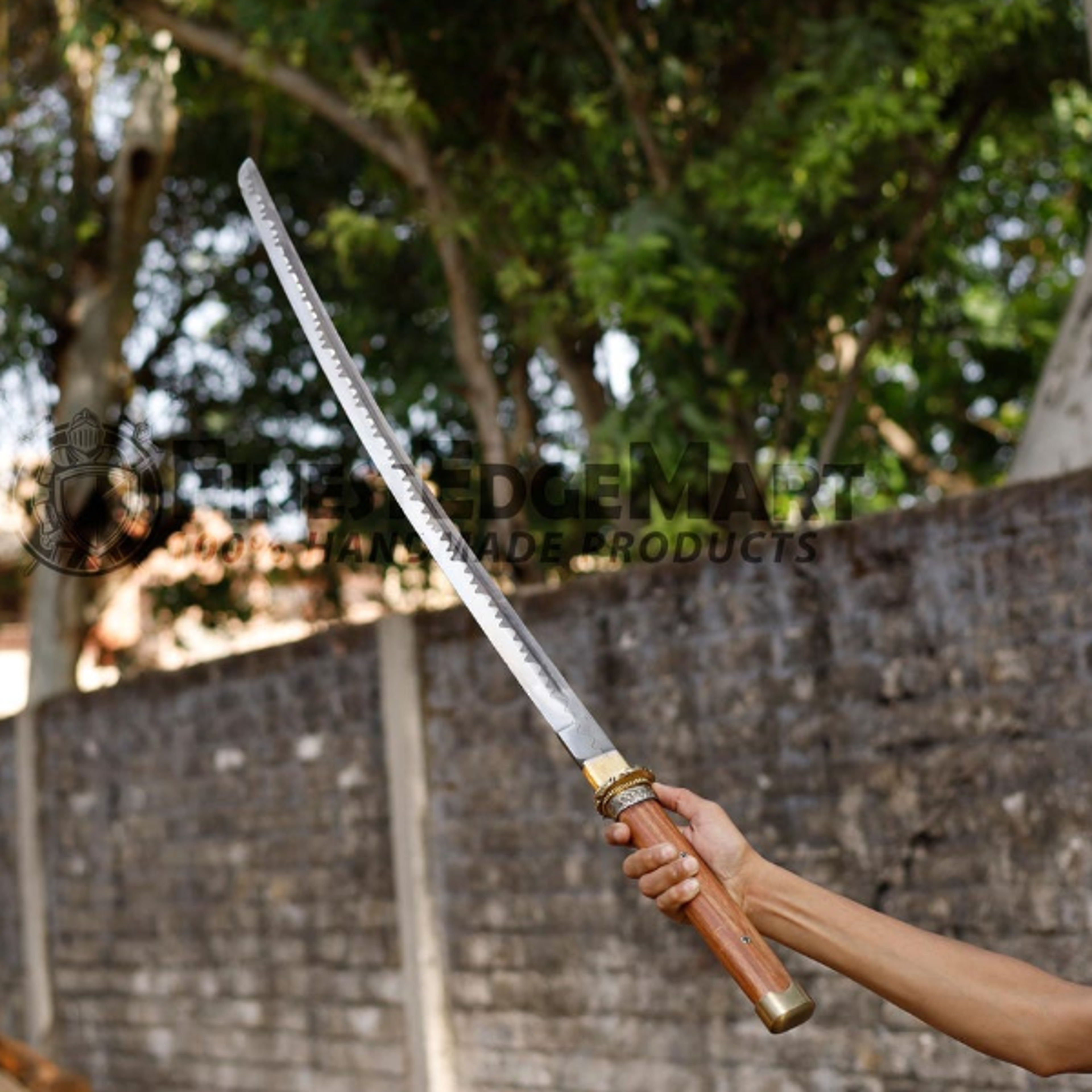 handcrafted japanese odachi shirasaya sword with wooden scabbard and j2 stainless steel blade for samurai display and co