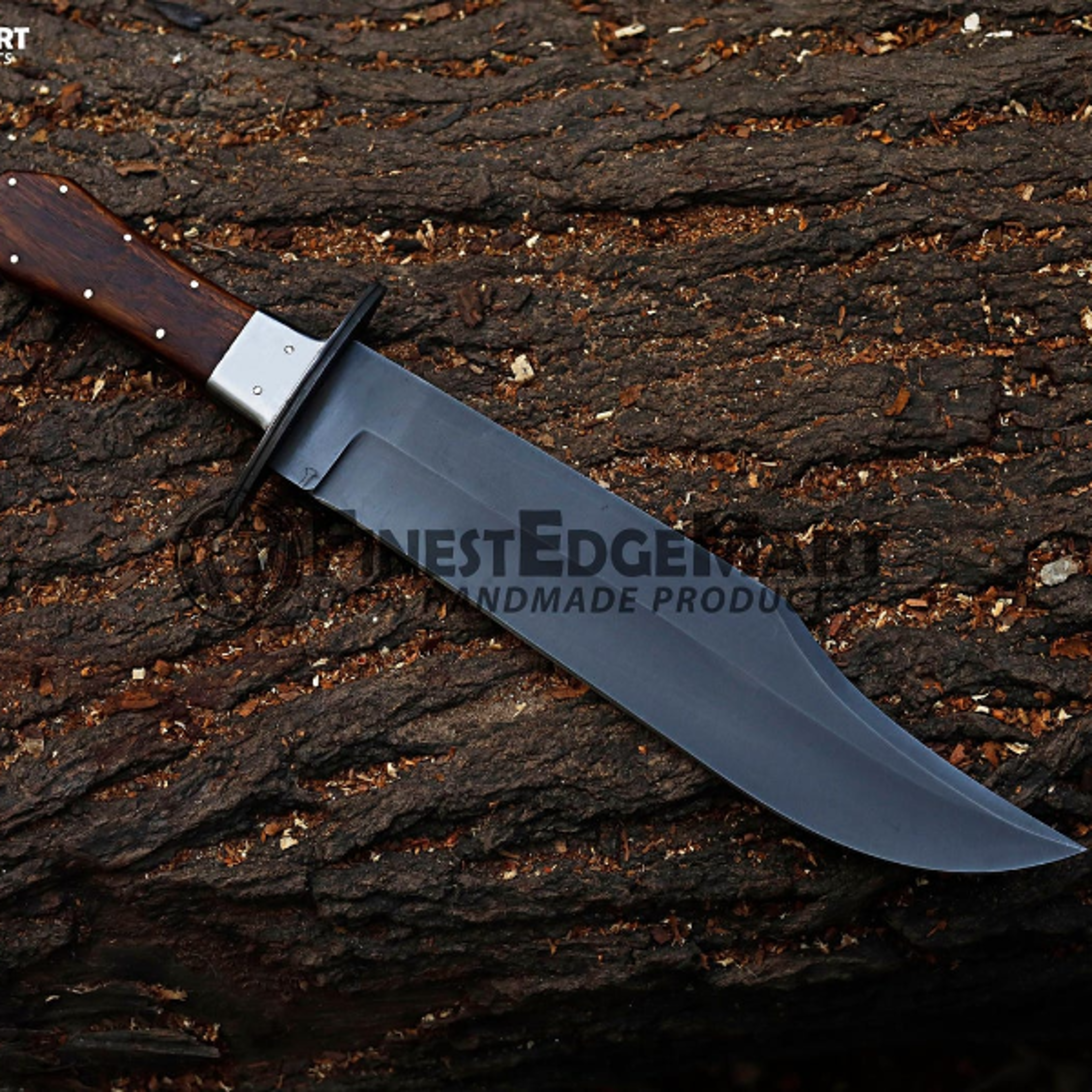 handcrafted carbon steel knife with acid-coated blade and pakka wood handle - perfect gift or collector's piece