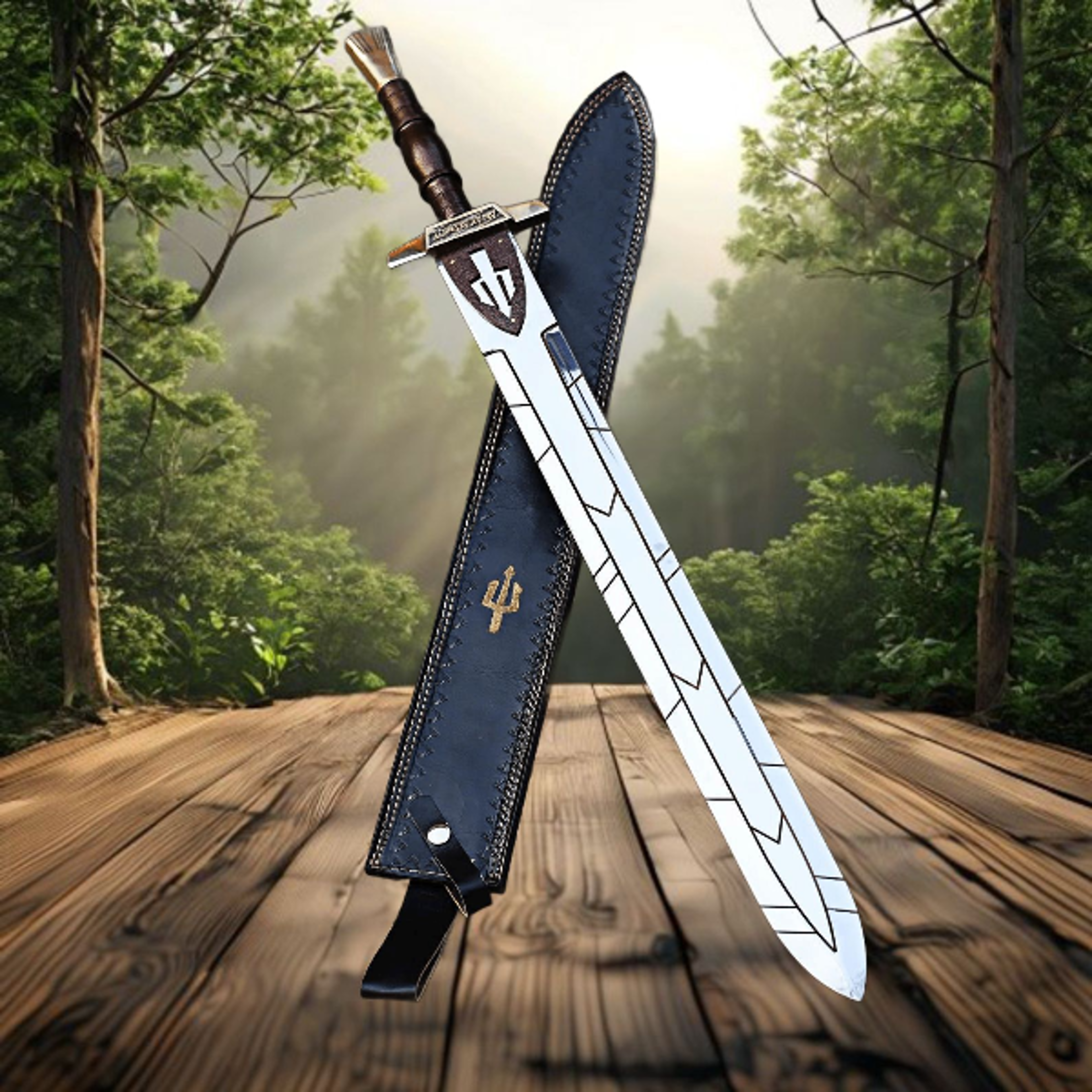 handmade percy jackson riptide sword replica - stainless steel anaklusmos collectible for cosplay display and outdoor en