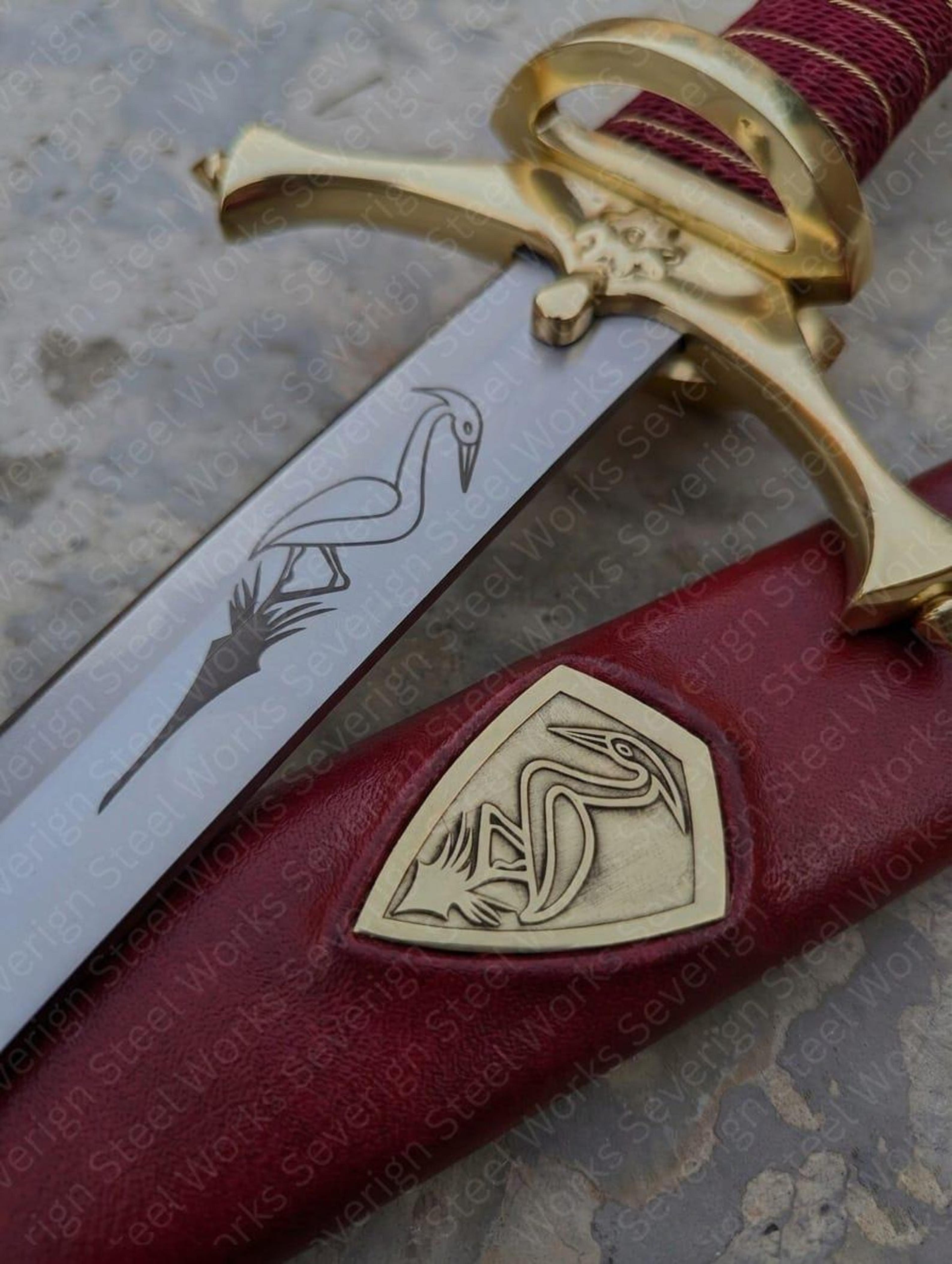 Authentic 42 Carbon Steel Viking Greatsword Handcrafted Leather Scabbard Collectors Fantasy R 9