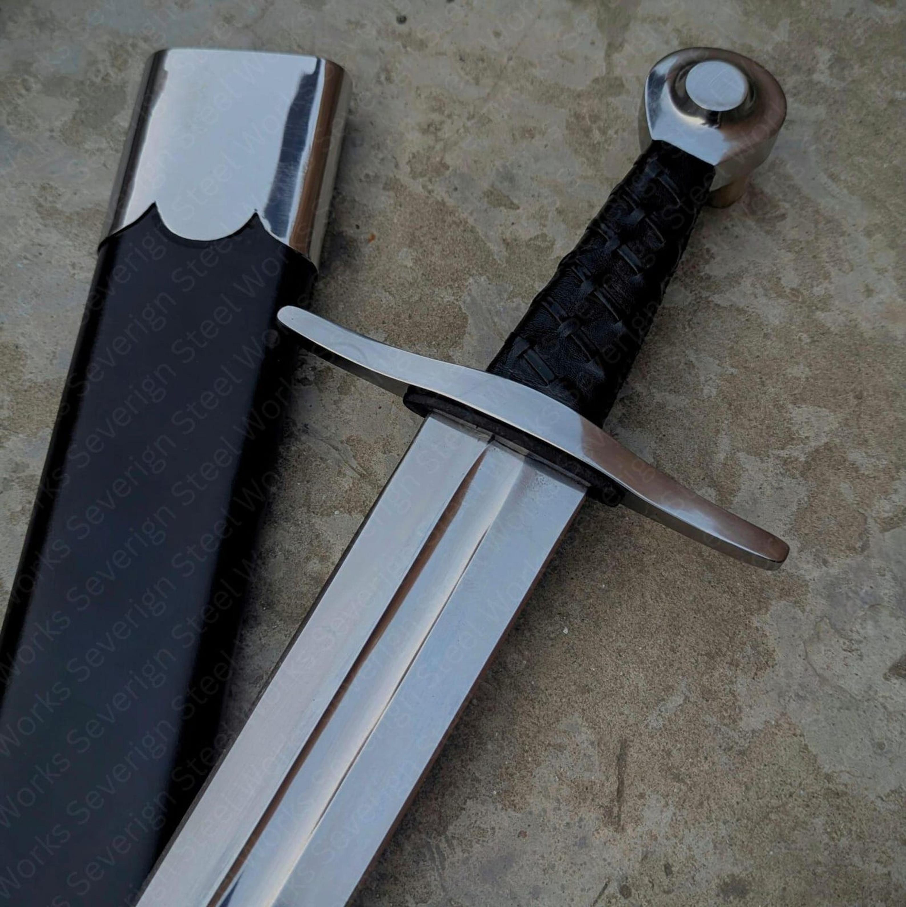 40 Sir William Marshal High Carbon Steel Medieval Sword Mirror Polished Replica With Scabbard 2