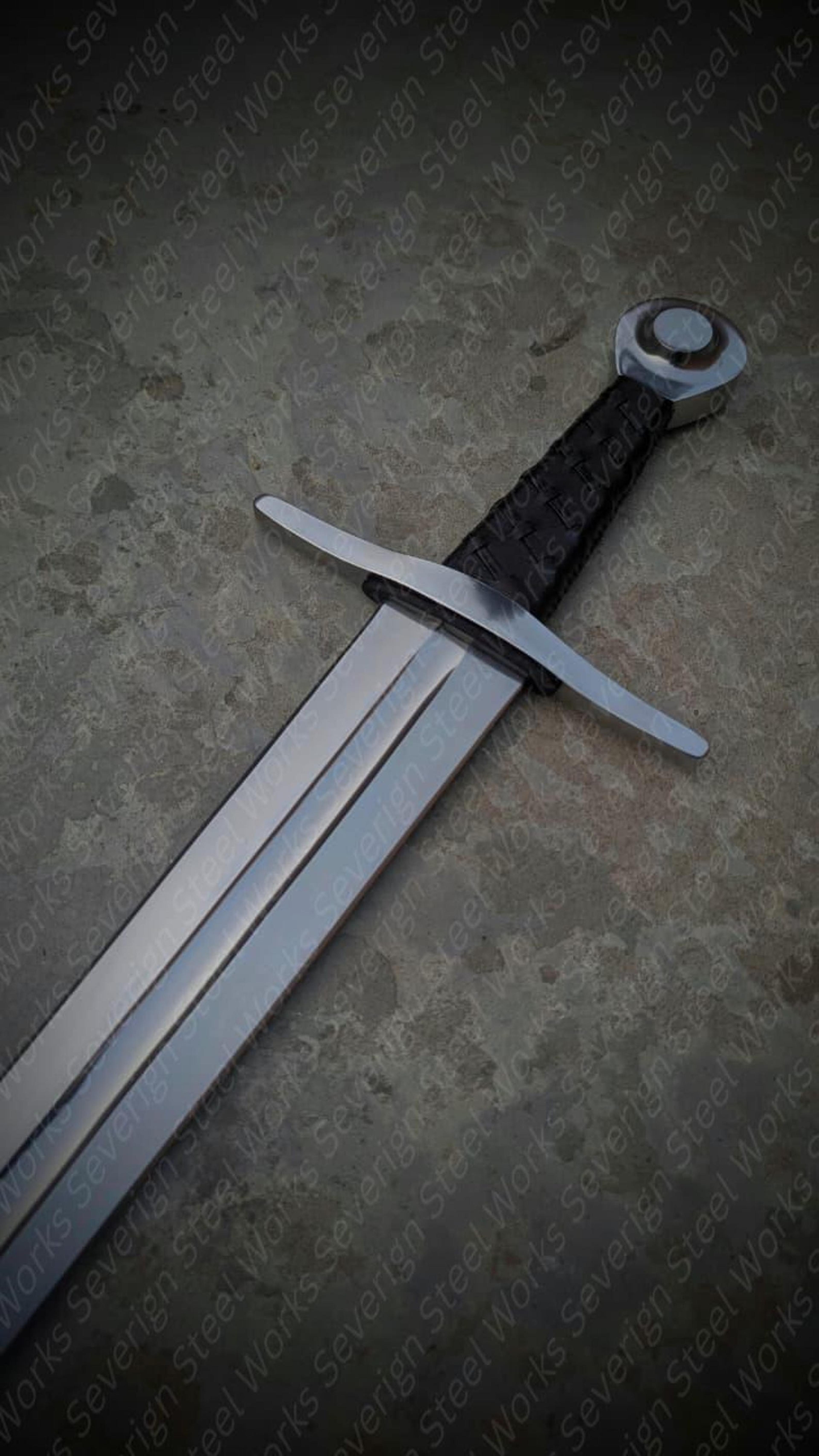 40 Sir William Marshal High Carbon Steel Medieval Sword Mirror Polished Replica With Scabbard 1