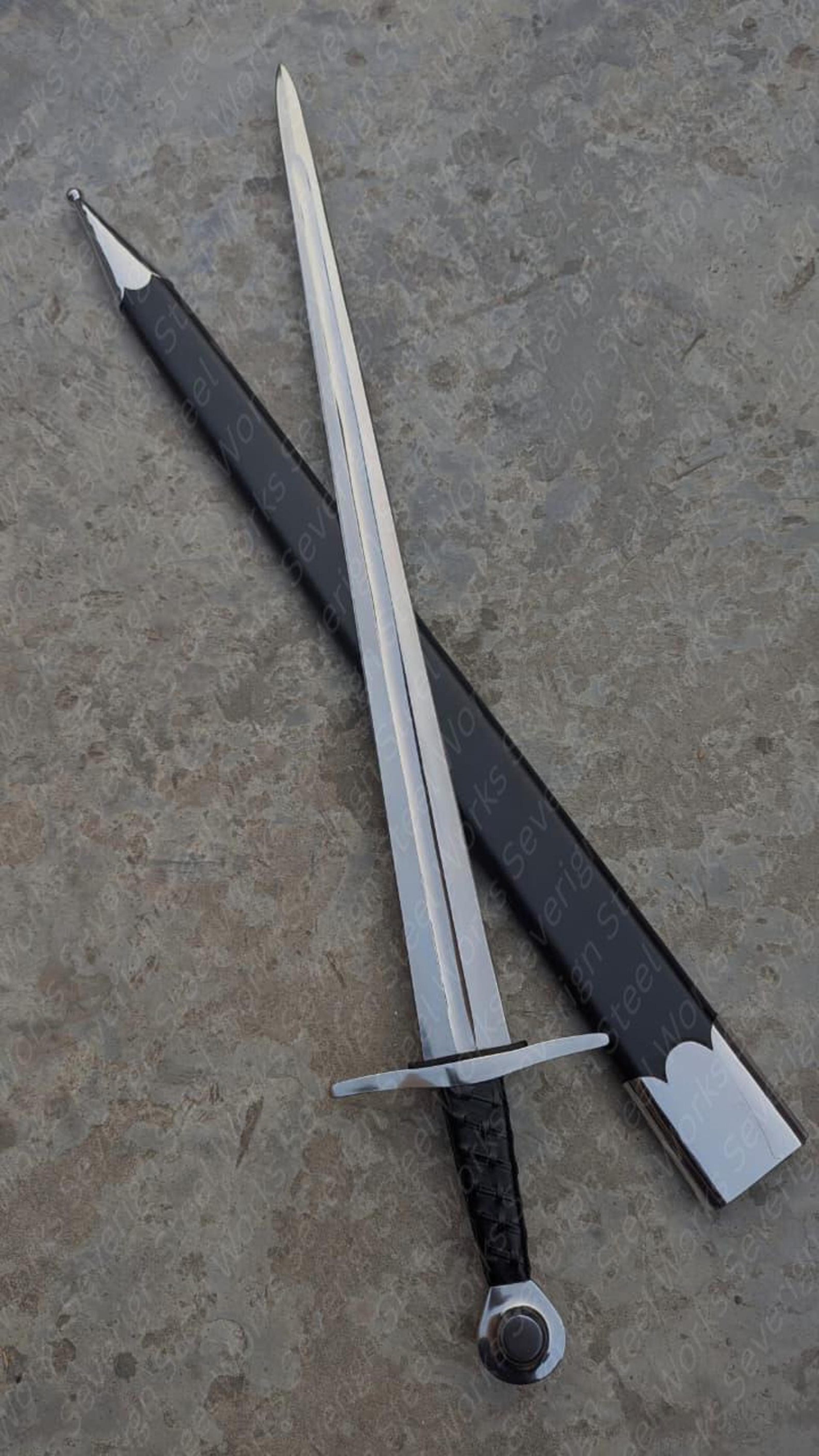 40 Sir William Marshal High Carbon Steel Medieval Sword Mirror Polished Replica With Scabbard 7