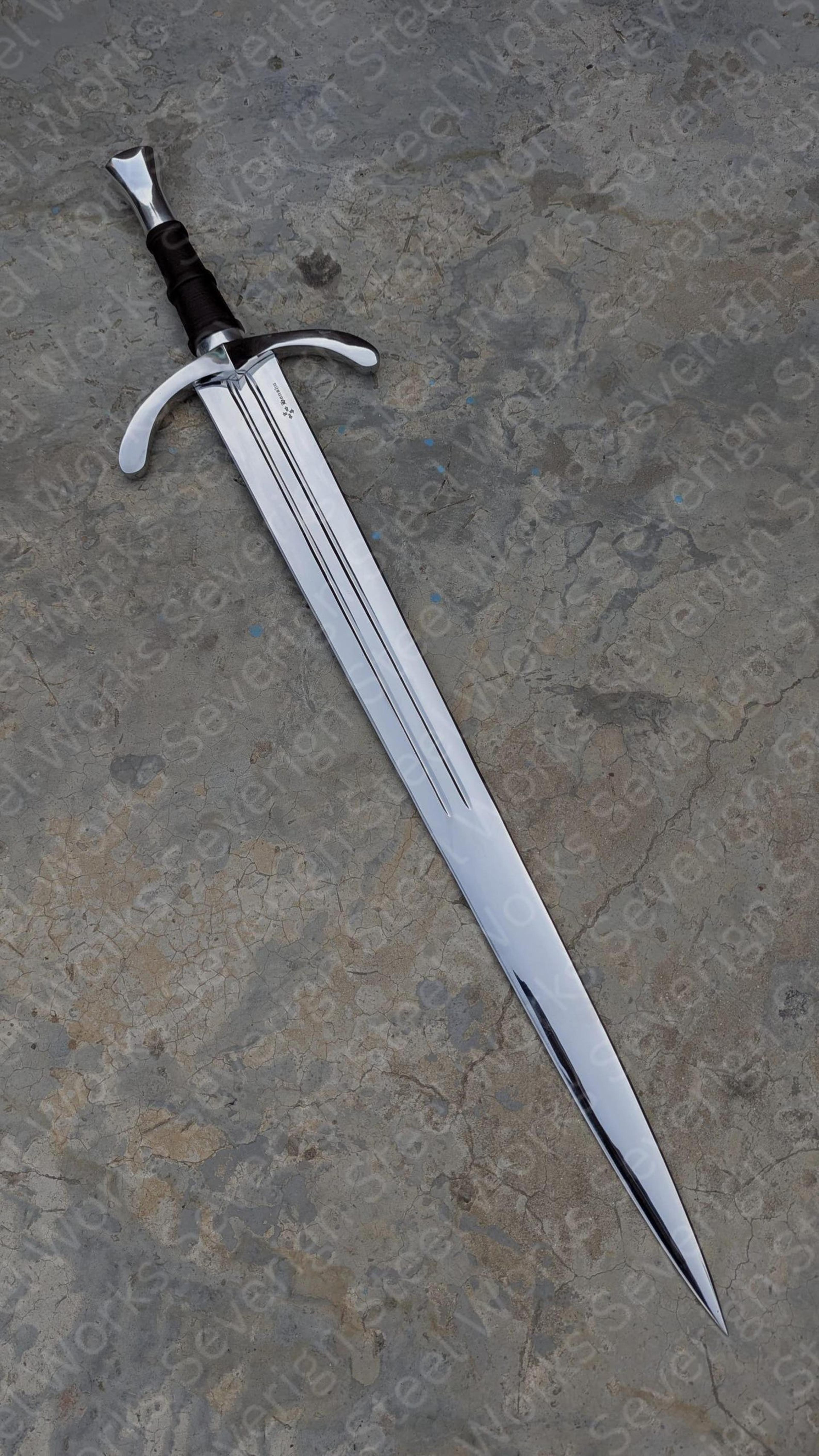 40 D2 Steel Honshu Historic Collectible Handmade Medieval Display Piece With Leather Scabbard 6