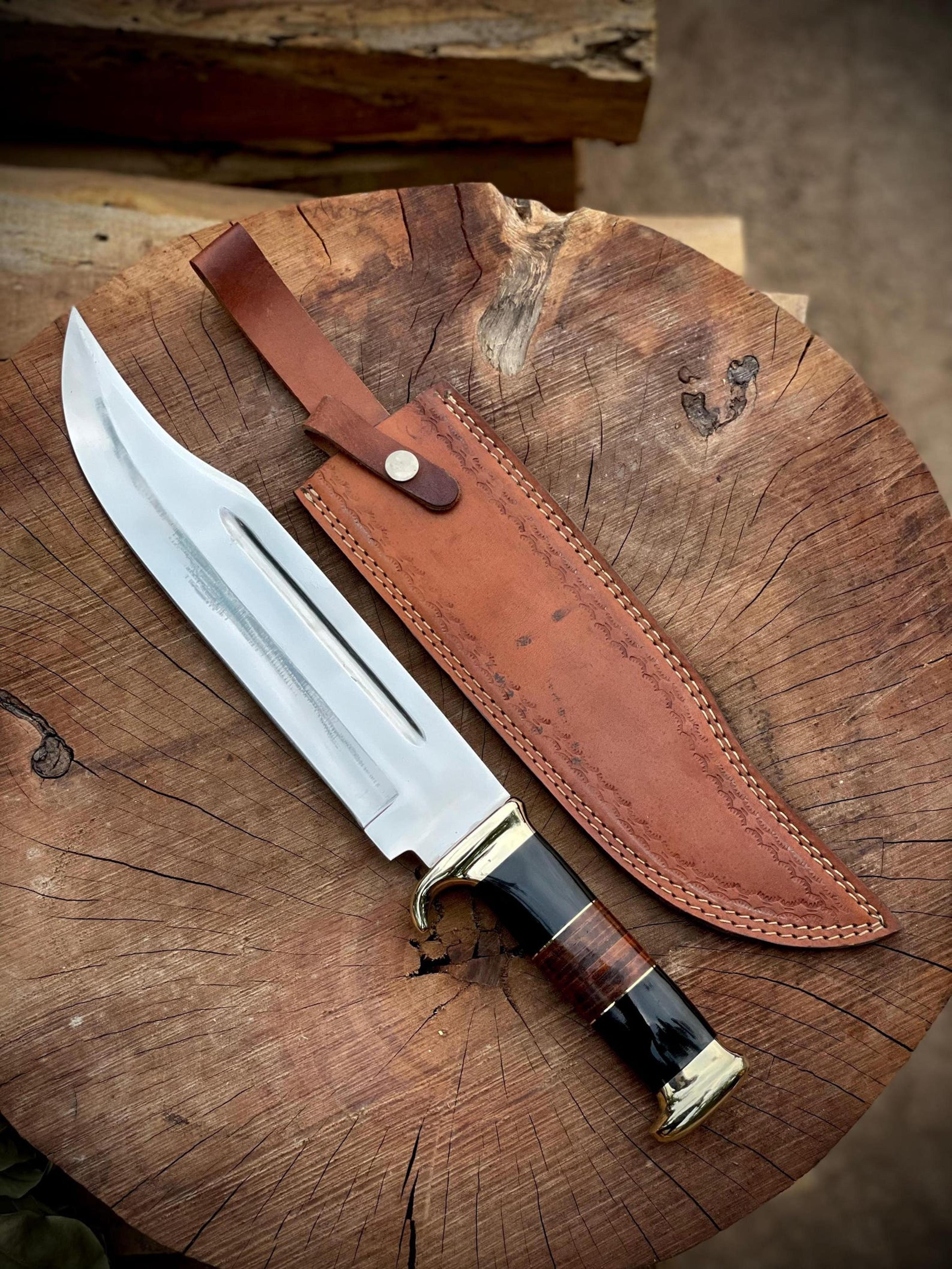 18 D2 Steel Crocodile Outdoor Collectible Handmade Camping  Hunting Companion With Leather Sh 6