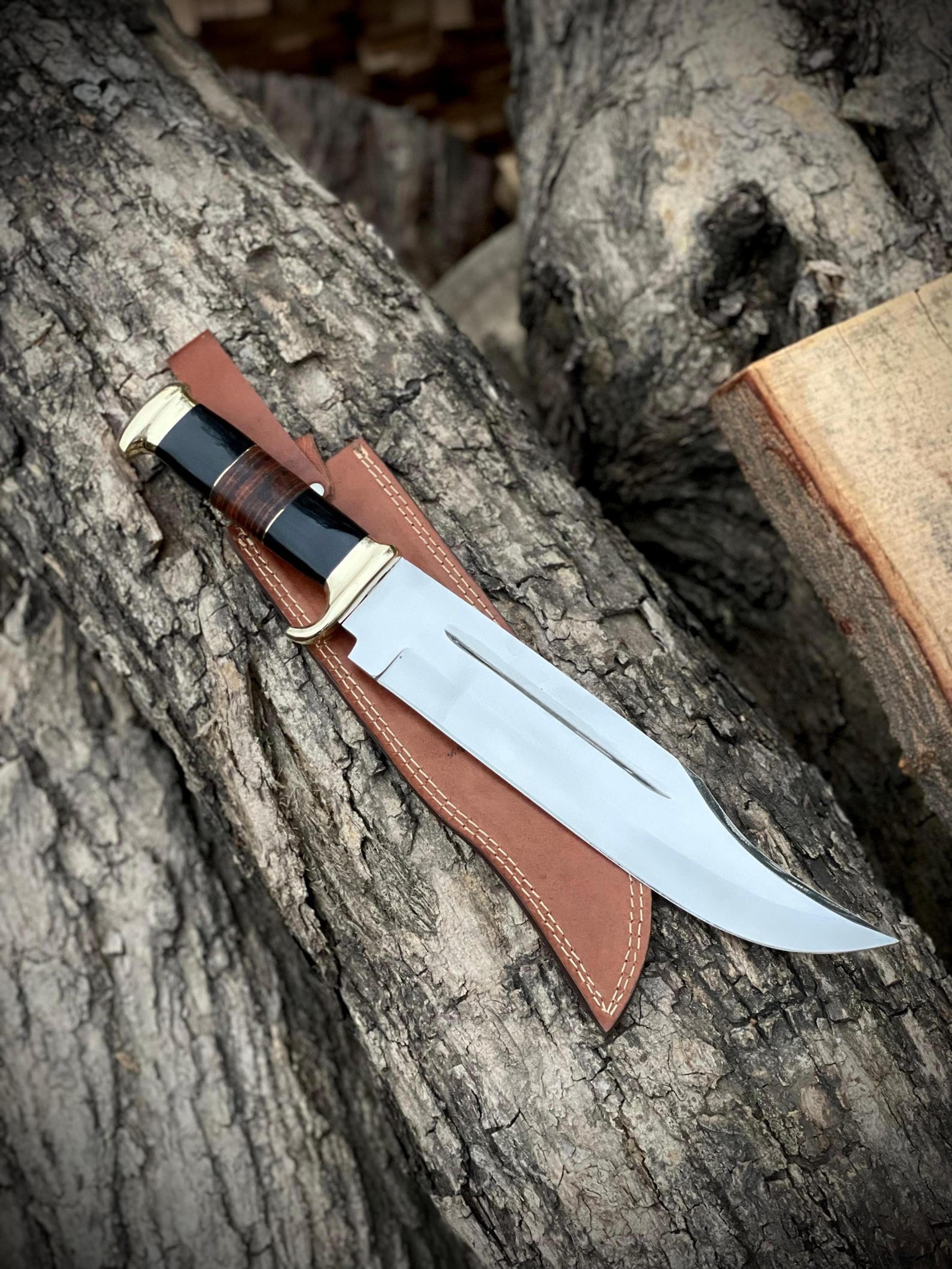 18 D2 Steel Crocodile Outdoor Collectible Handmade Camping  Hunting Companion With Leather Sh 4