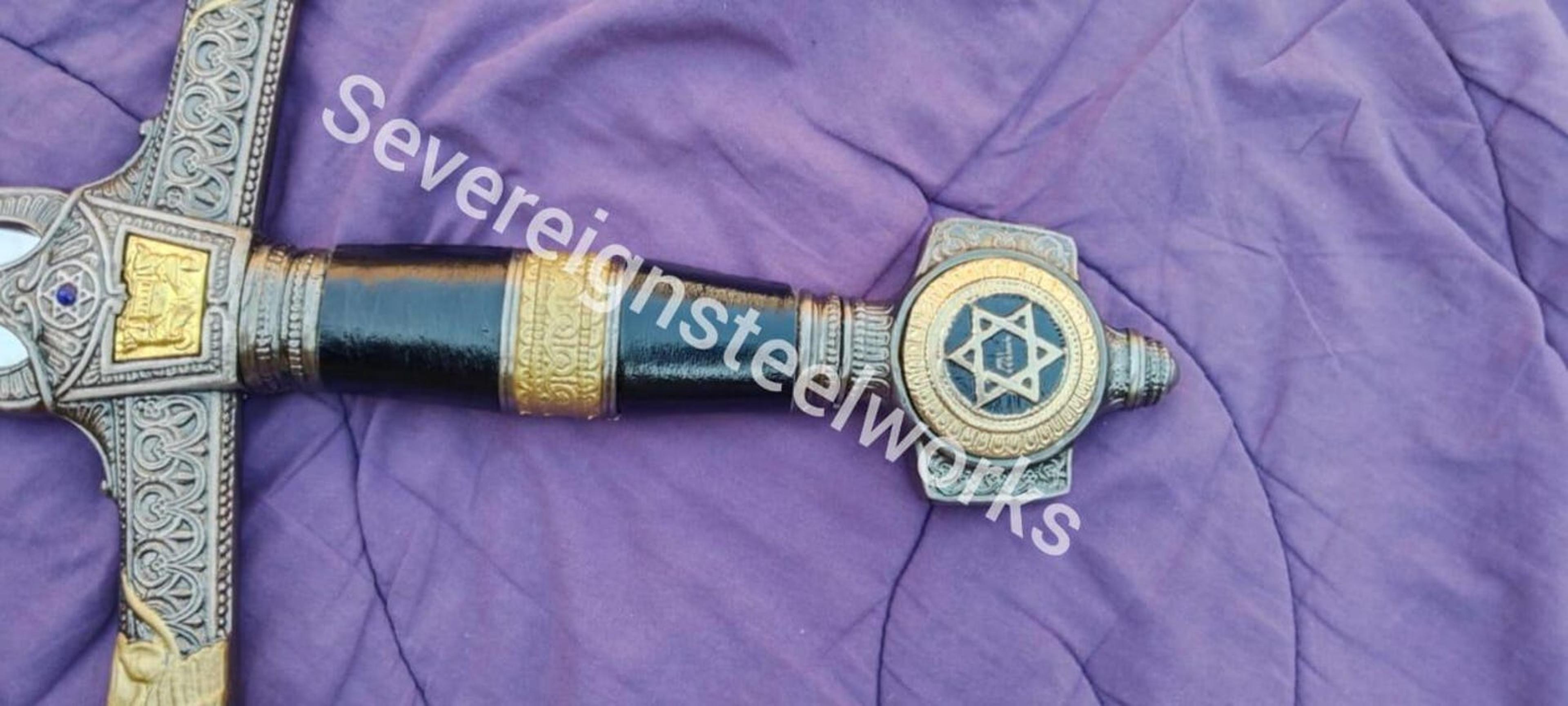 Deluxe King Solomon Sword Authentic Collectible Replica Premium Stainless Steel Blade Exquis 8