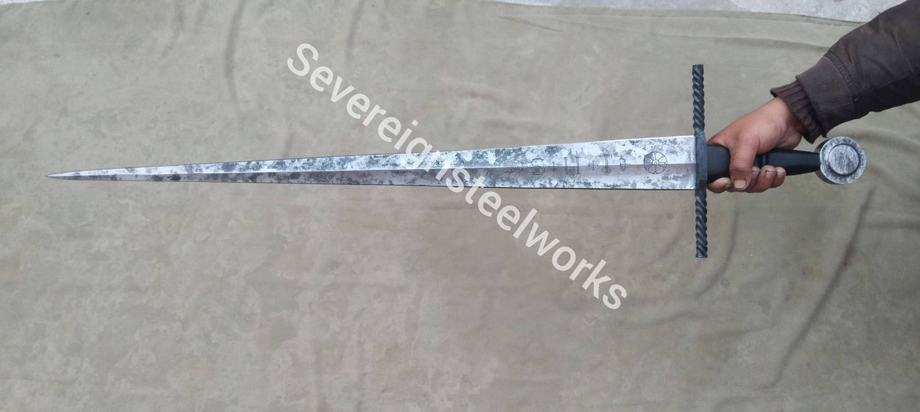 1060 Carbon Steel Knight Replica 15th Century Italian Inspired Collectible Sword For Cosplay F 7