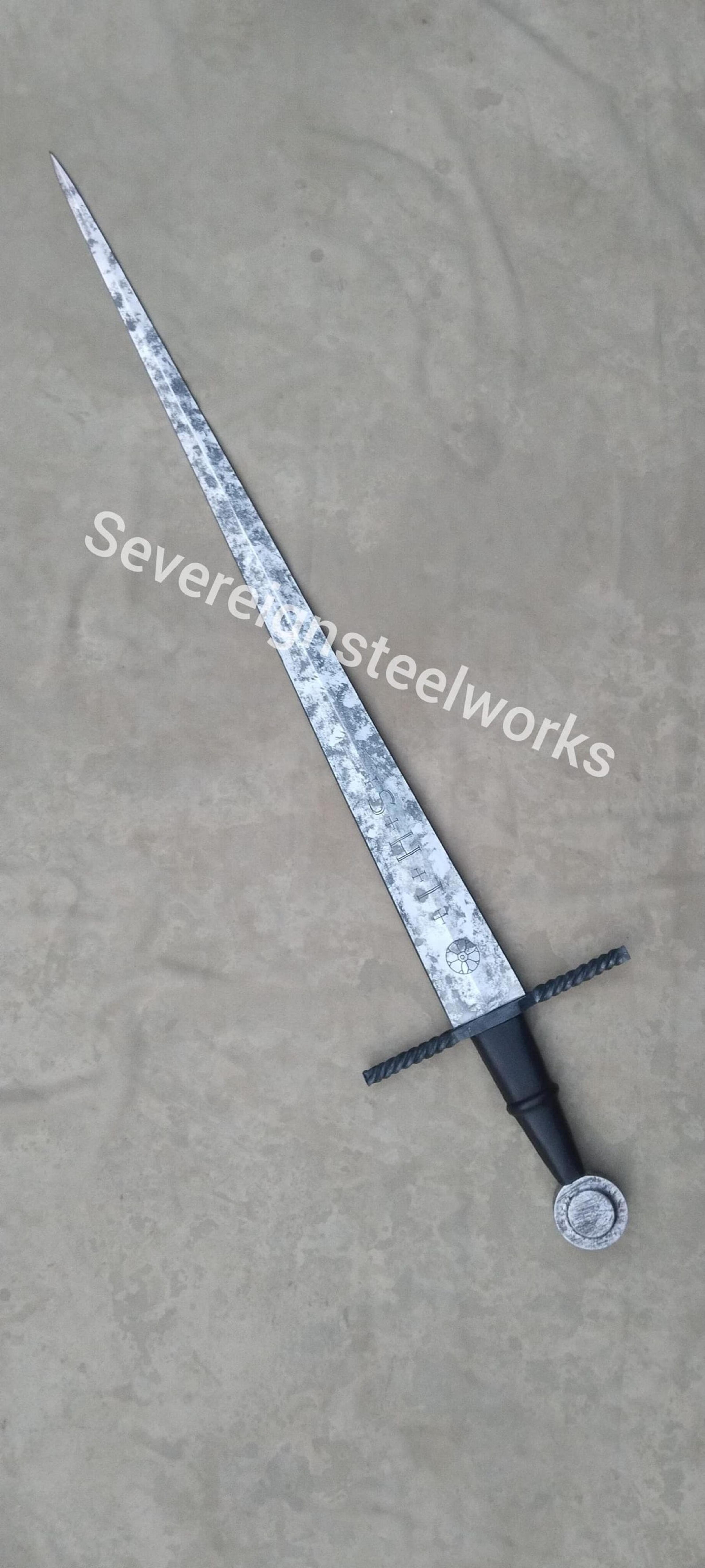 1060 Carbon Steel Knight Replica 15th Century Italian Inspired Collectible Sword For Cosplay F 6