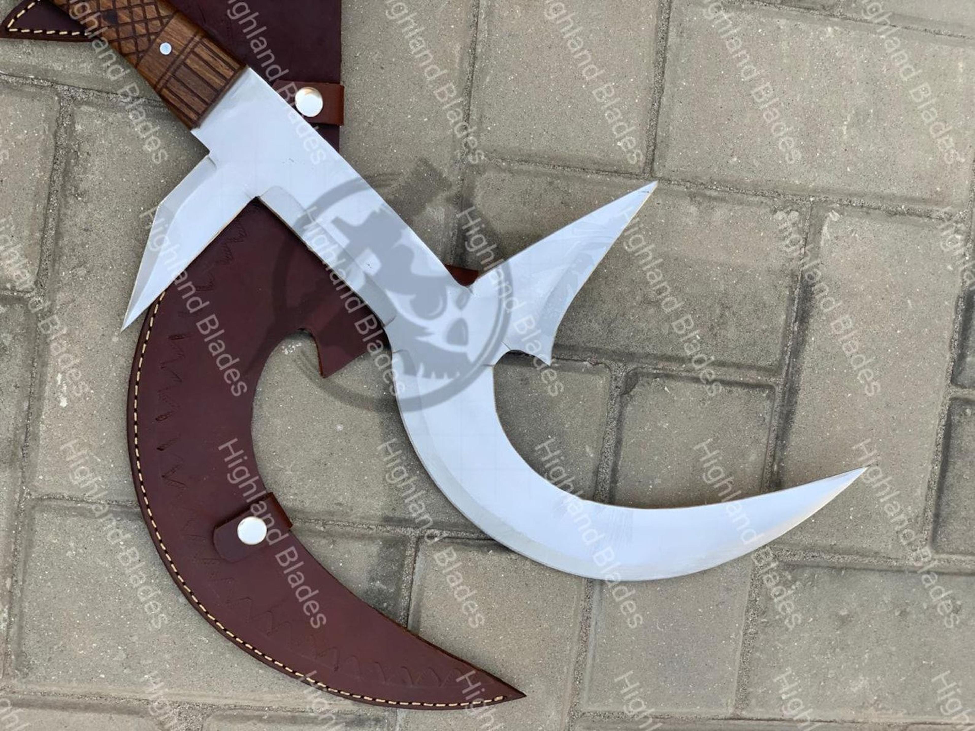 Handmade African Hunga Munga Knife Pangboche 5160 Steel Replica With Authentic Leather Sheath 2