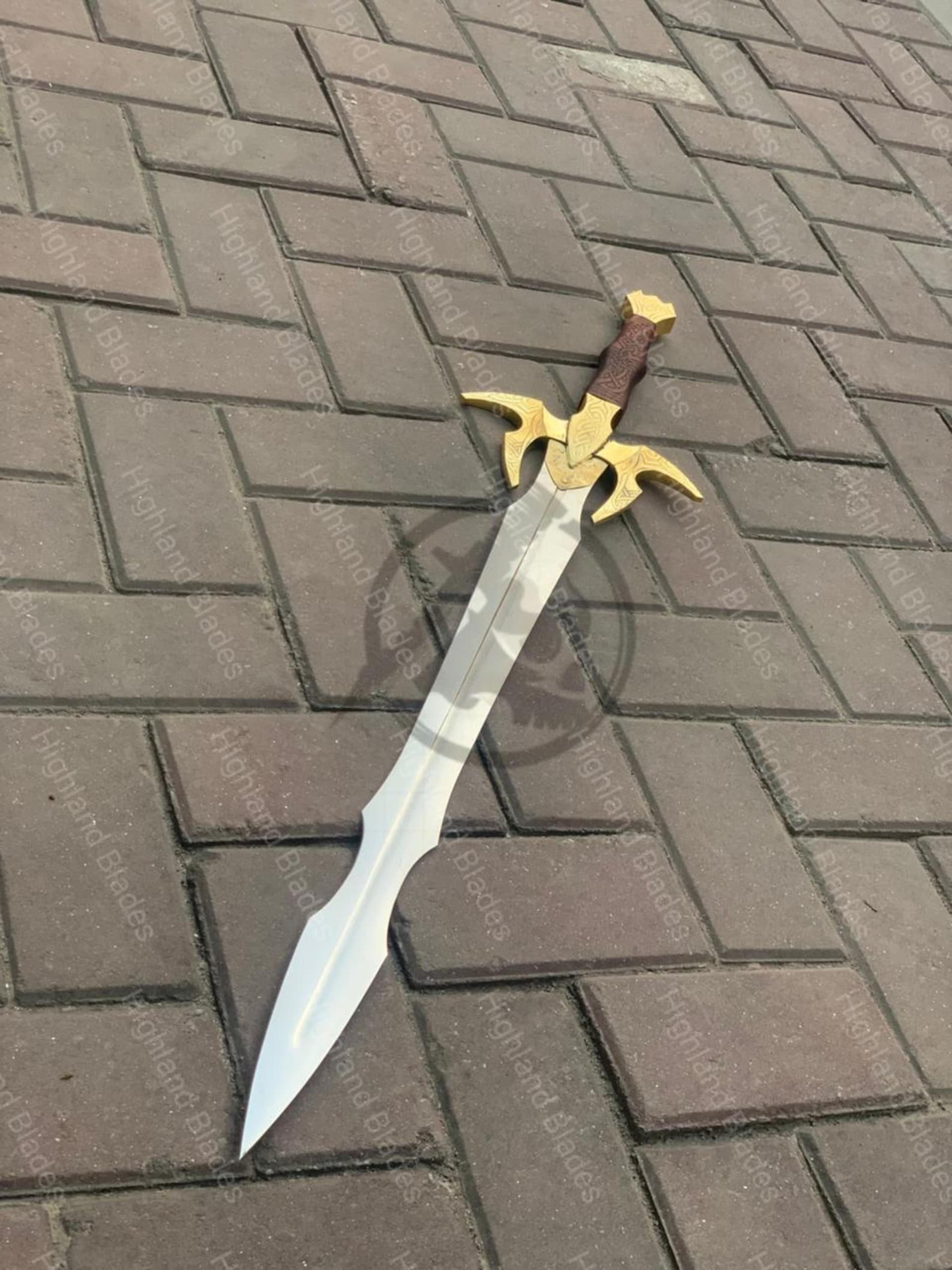 Handmade Dawnbreaker Fantasy Sword Legendary Mythic Blade With Quartz Emblem Premium Steel Lea 9