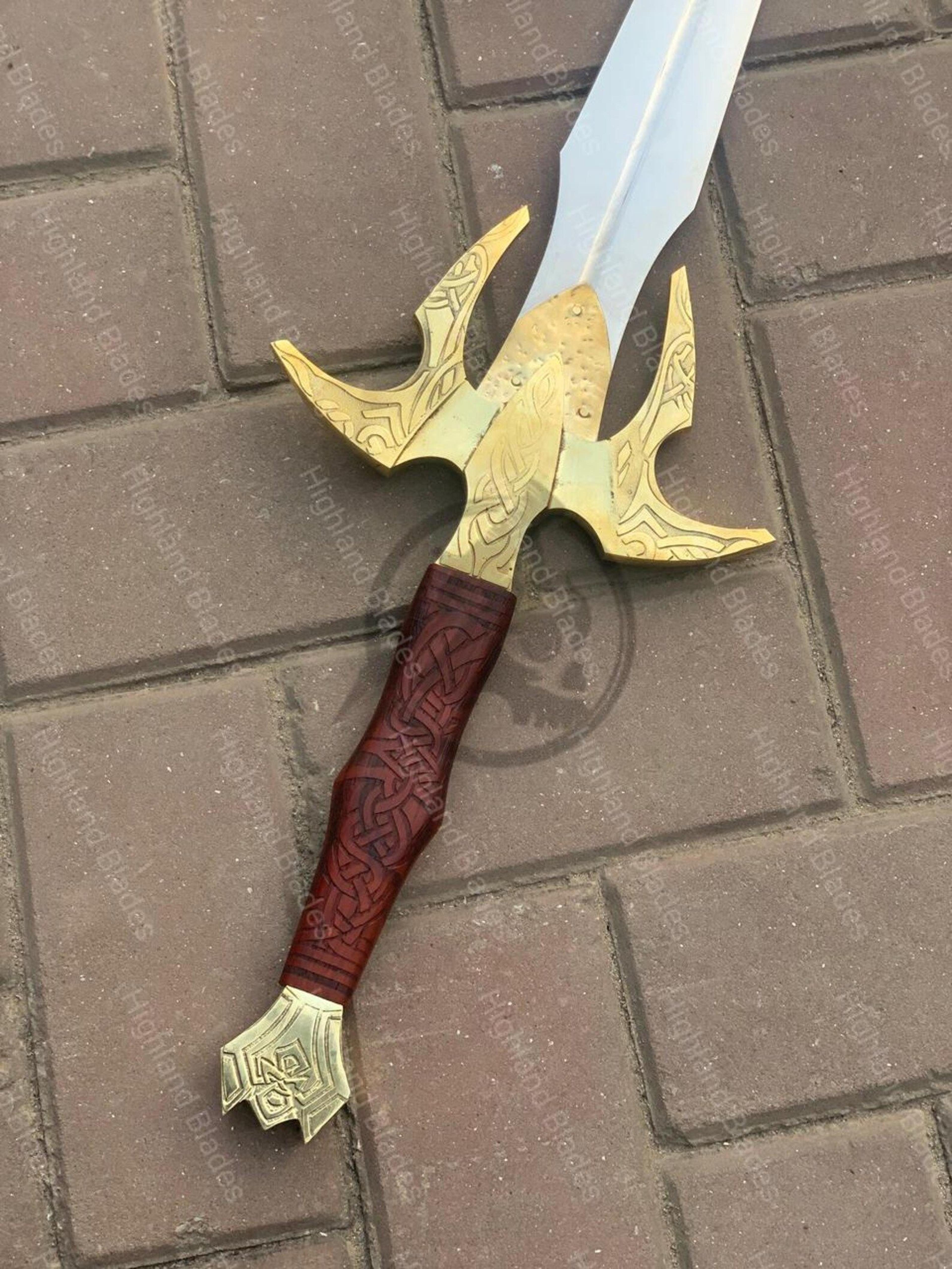 Handmade Dawnbreaker Fantasy Sword Legendary Mythic Blade With Quartz Emblem Premium Steel Lea 7