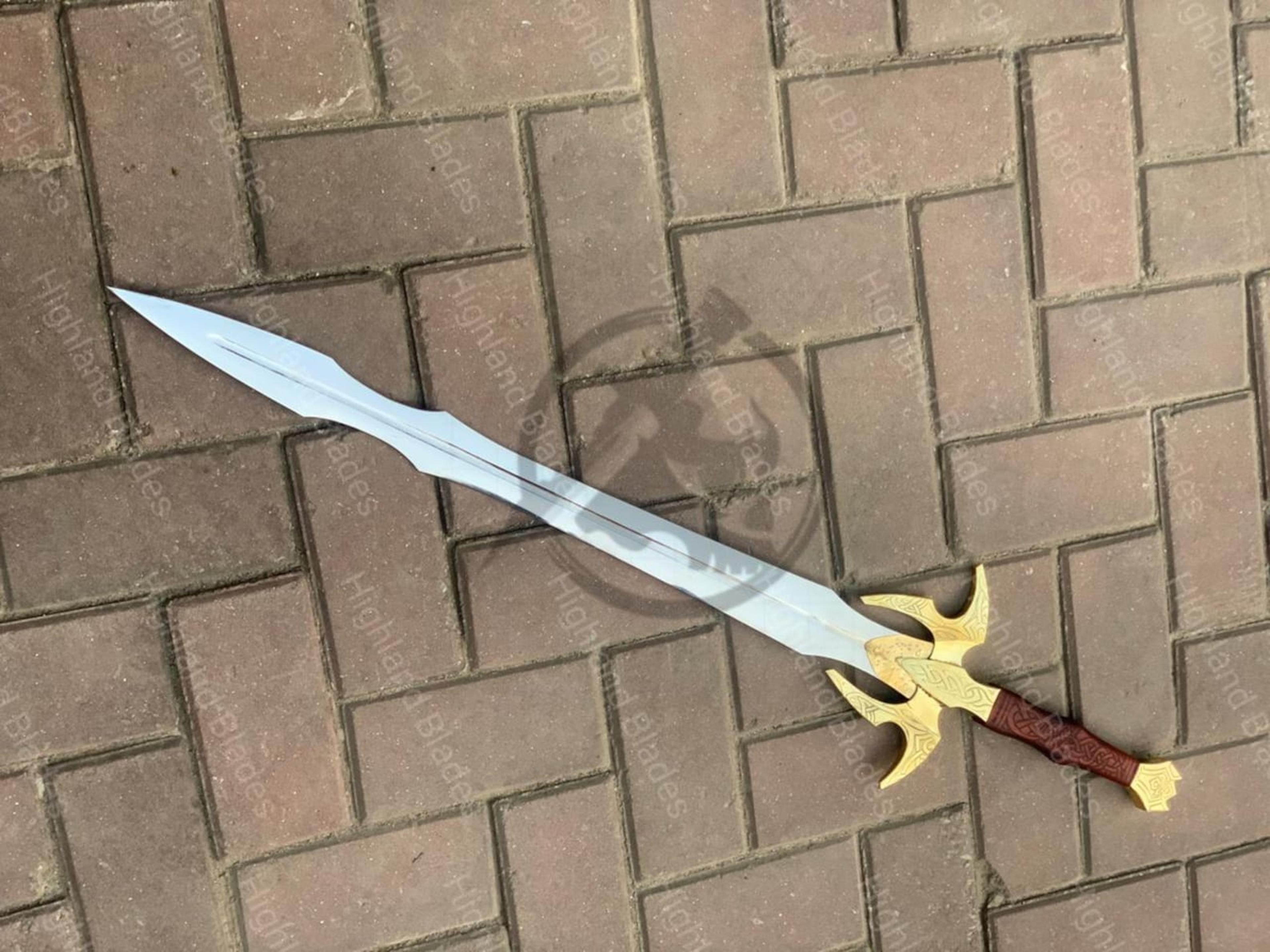 Handmade Dawnbreaker Fantasy Sword Legendary Mythic Blade With Quartz Emblem Premium Steel Lea 6