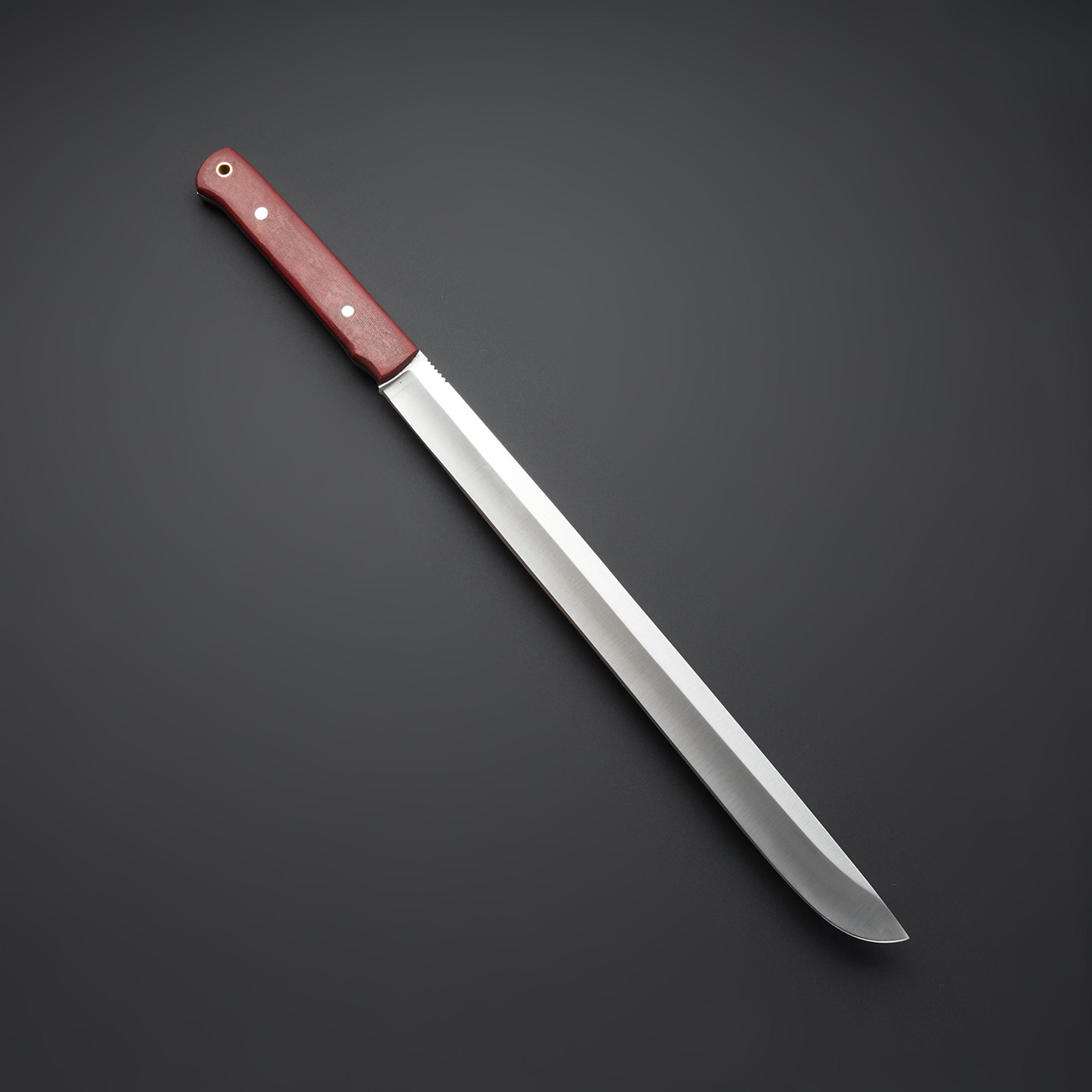 Custom Handmade Premium D2 Tool Steel Hunting Sword  Leather Sheath  1