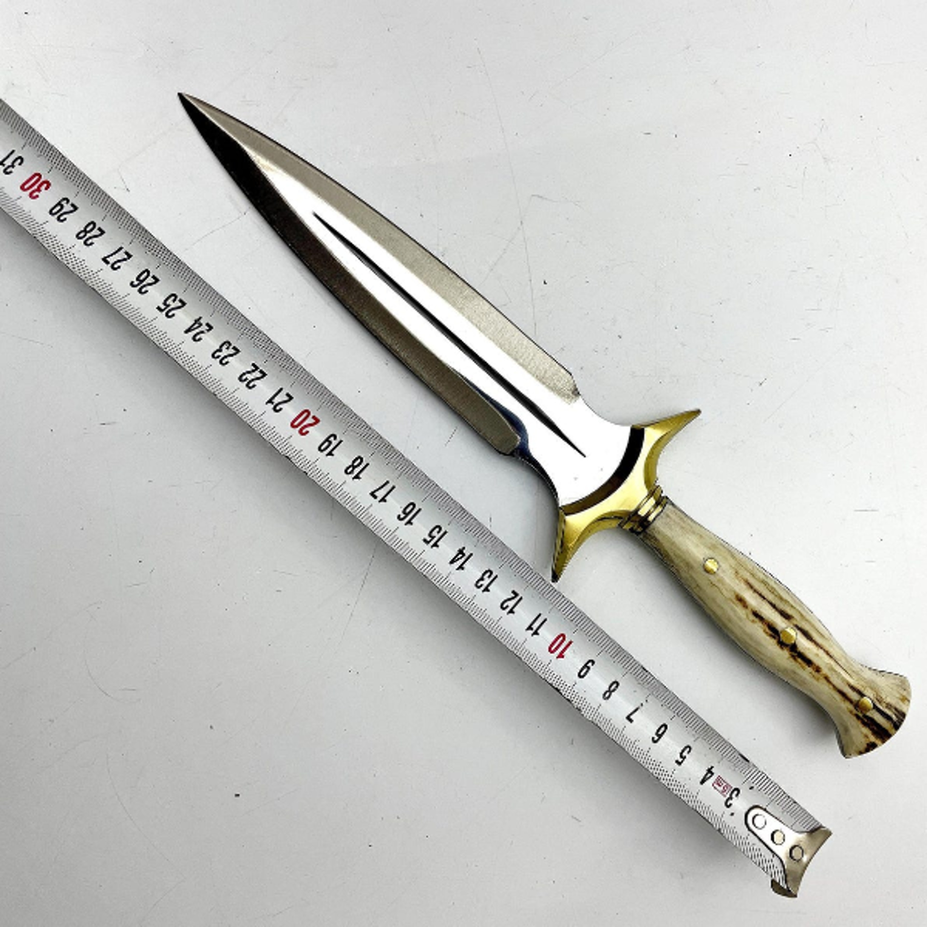 personalized yatagan knife stainless steel blade wooden handle with leather sheath | father day gift | wedding gift