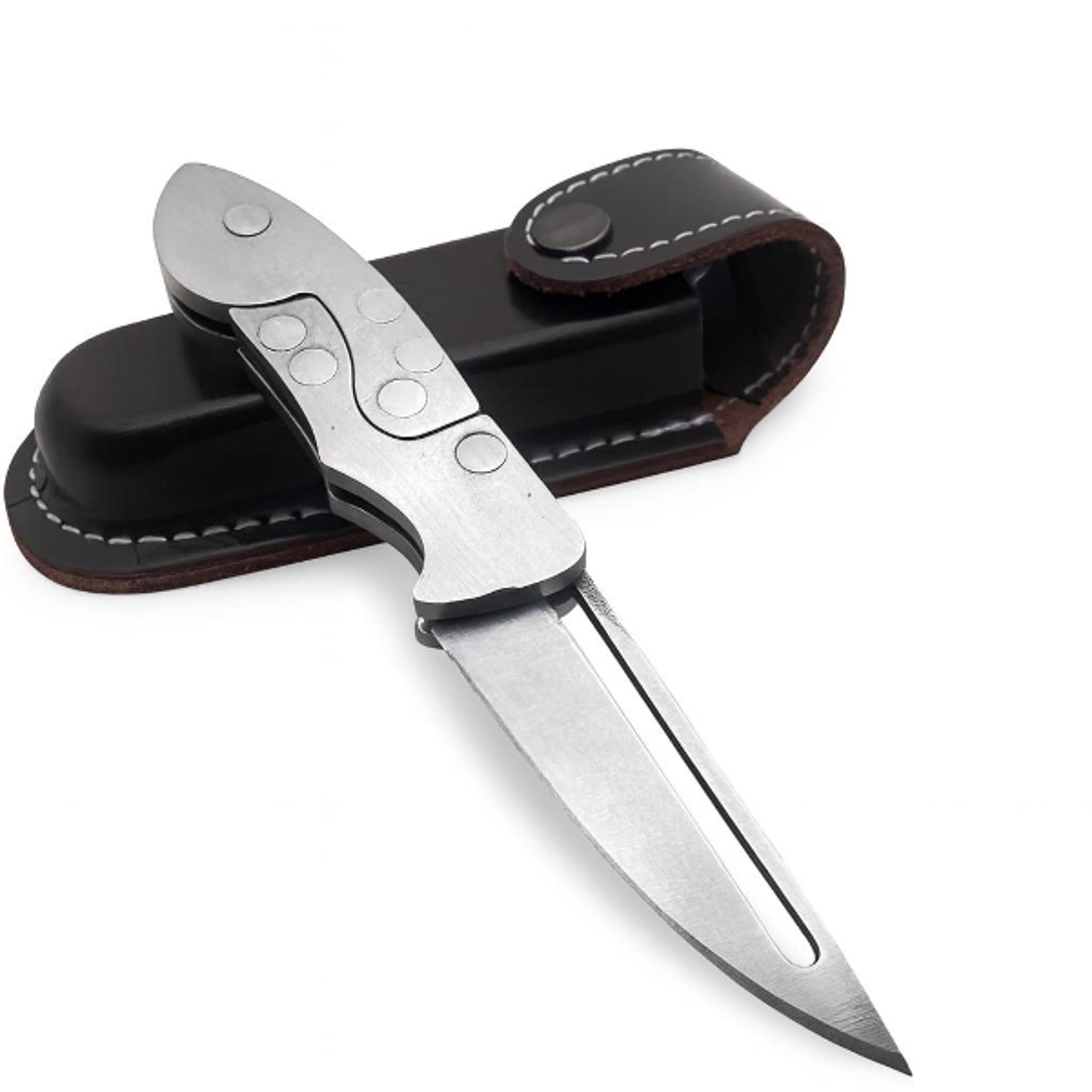 custom engraved folding knife with sheath for boyfriend, groomsmen, or daddy - unique gift idea for special occasions