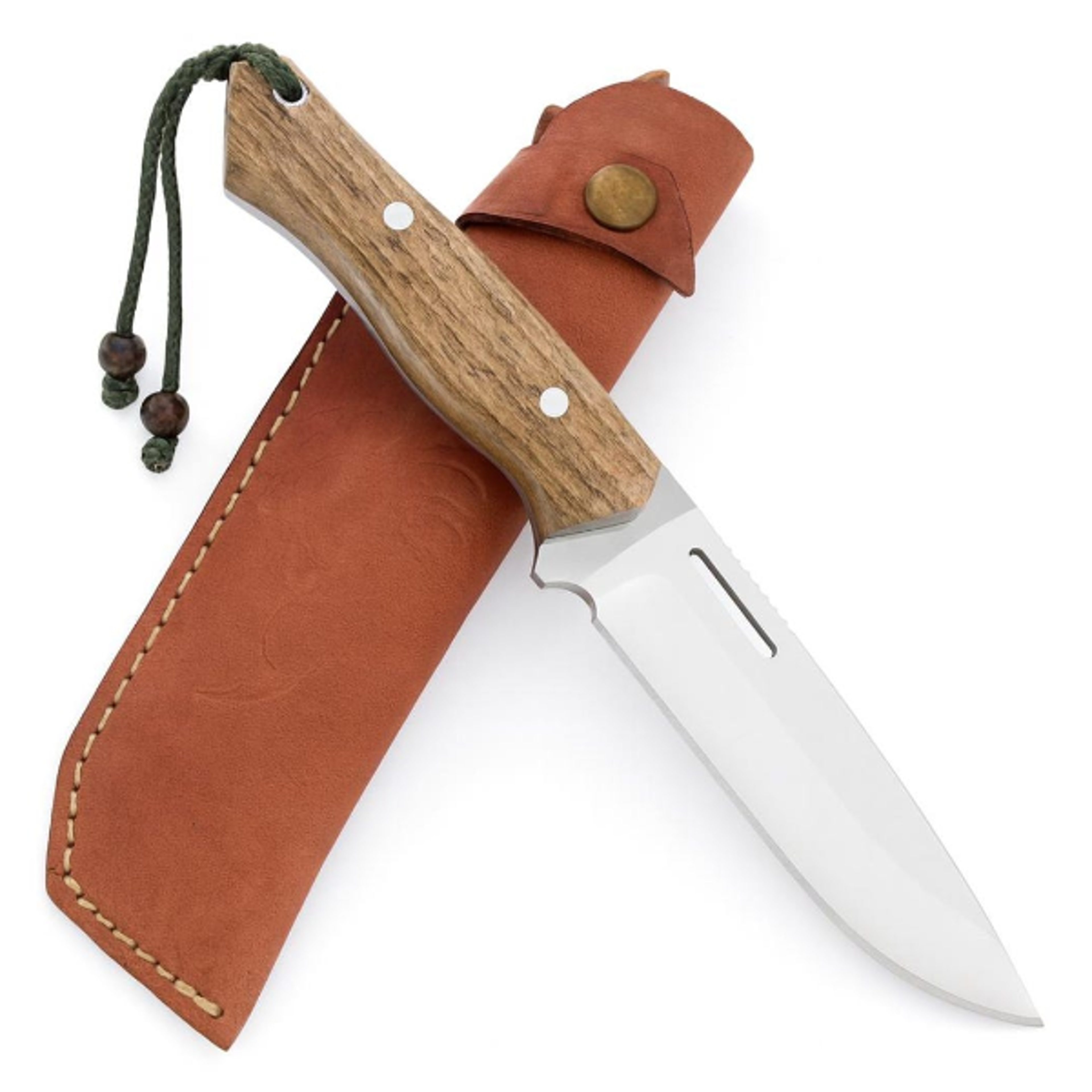 premium deer antler hunting knife full tang machete with handcrafted leather sheath and stainless steel blade