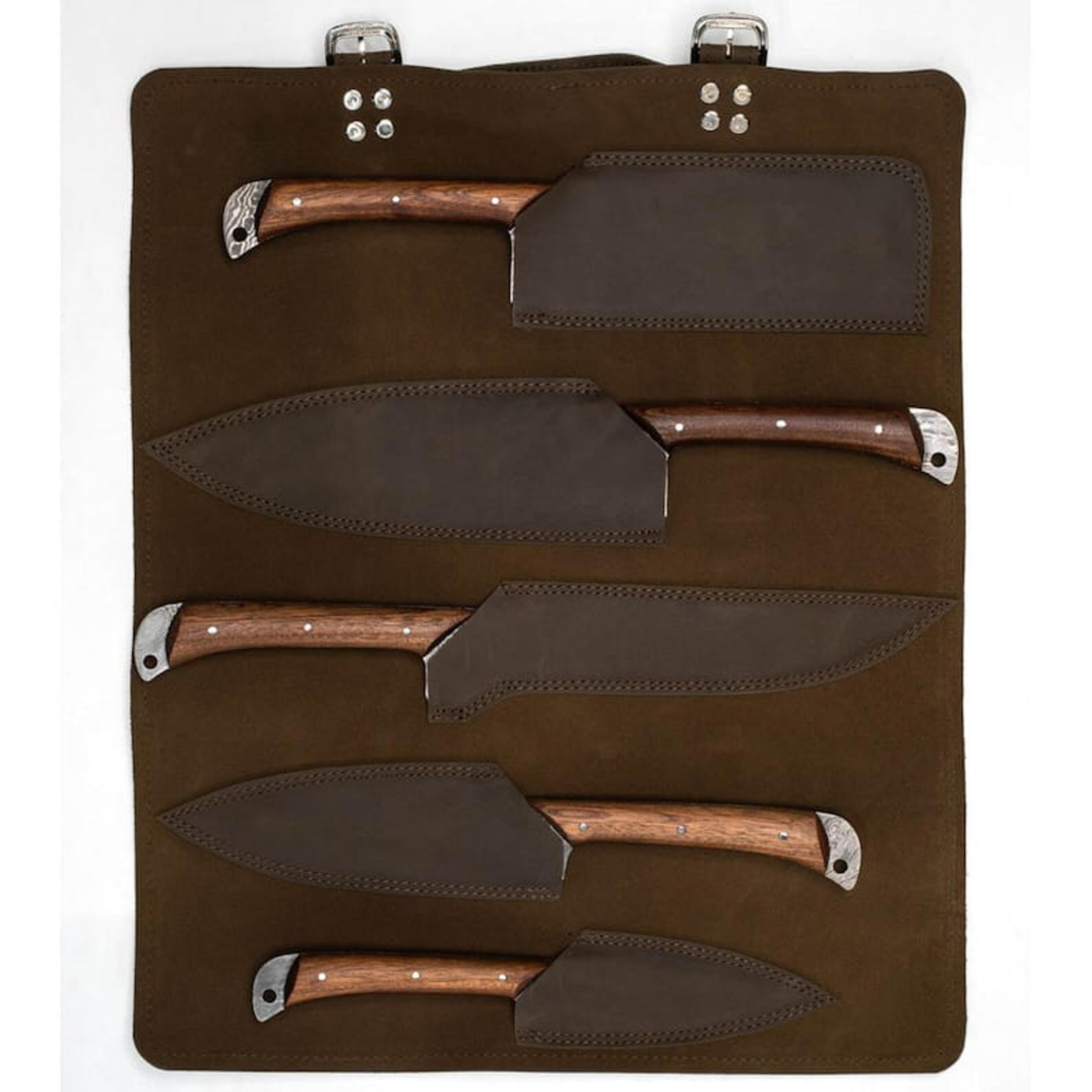 Damascus Steel Chef Set Hand Forged Damascus Chef Set Damascus Chef Knife Kitchen Knife Handmade Da 2