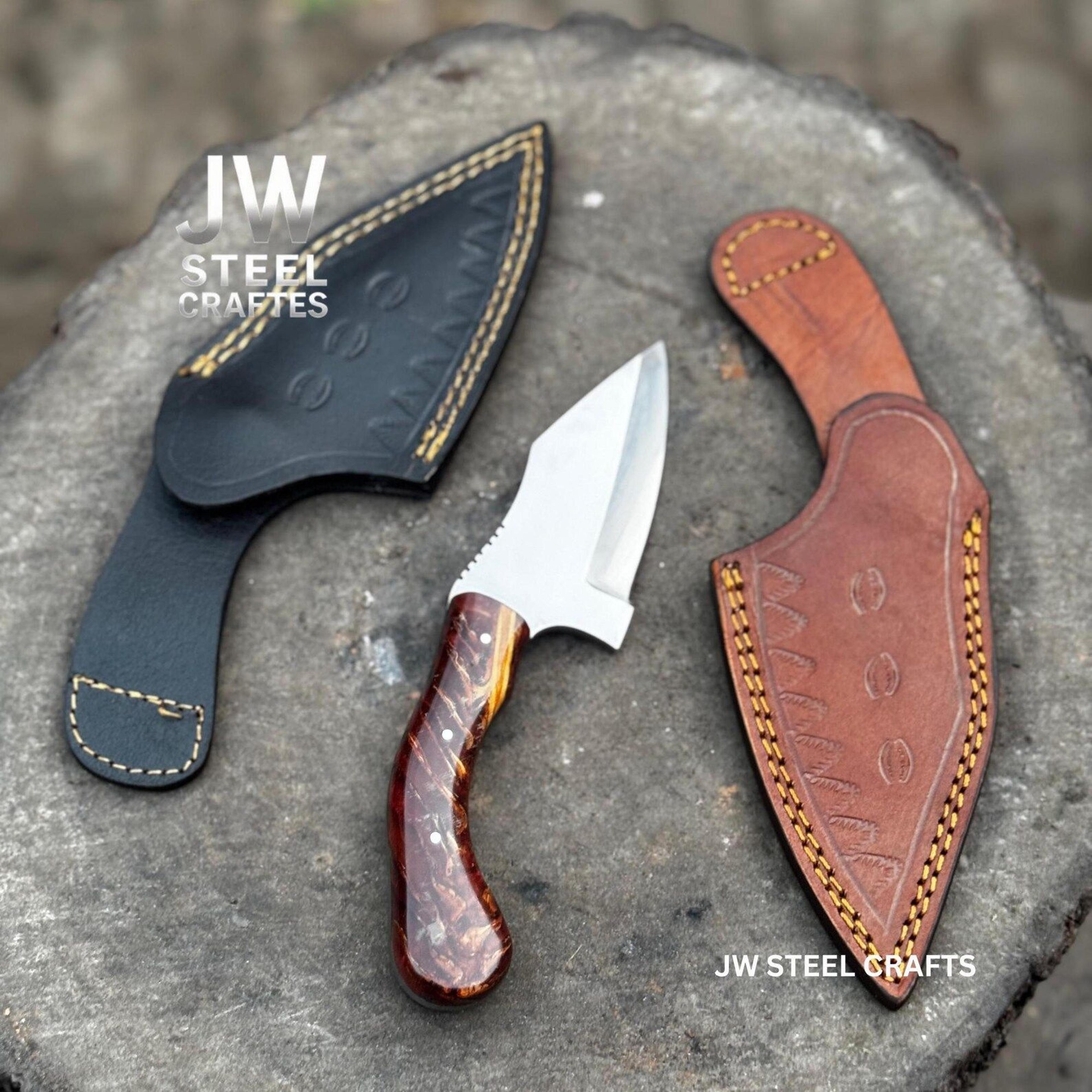 Handcrafted Folding Pocket Knife With Artisan Resin Handle And Stainless Steel Blade  Perfect 1